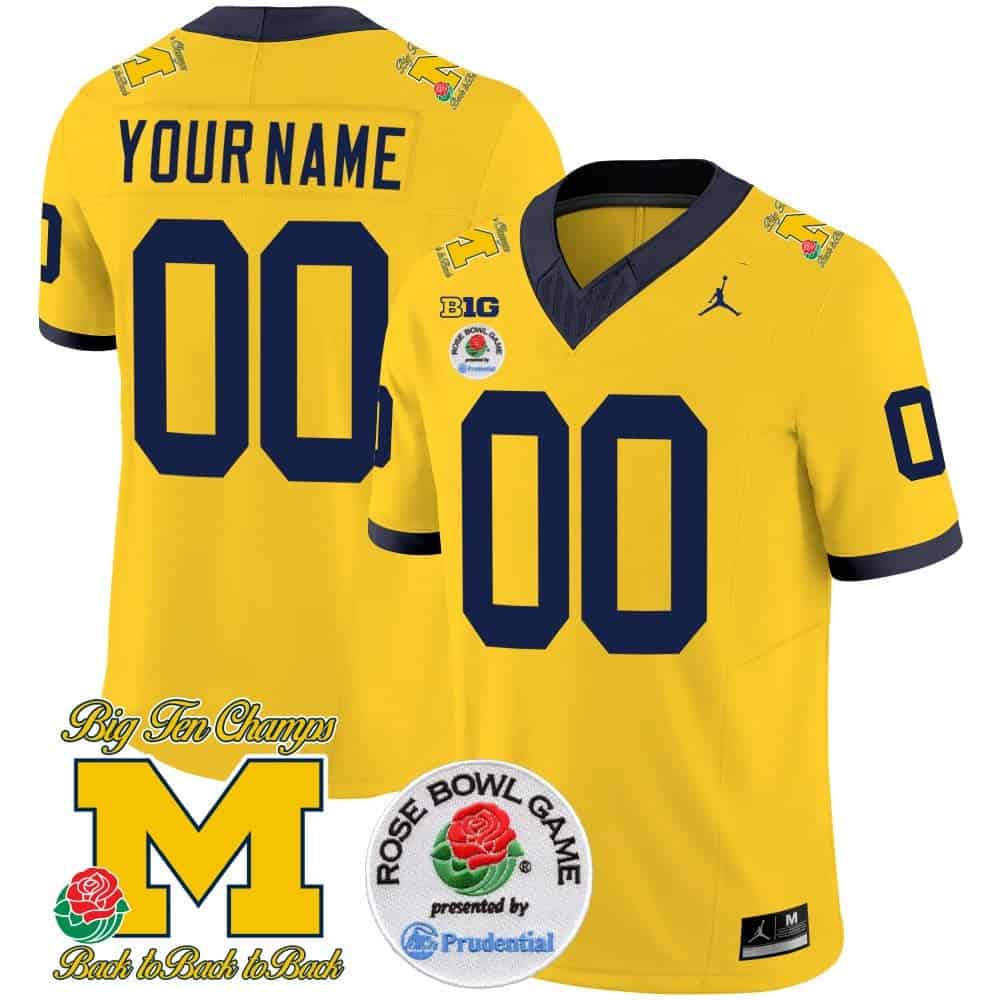 Michigan Wolverines Rose Bowl Patch Vapor Limited Jersey – All Stitched