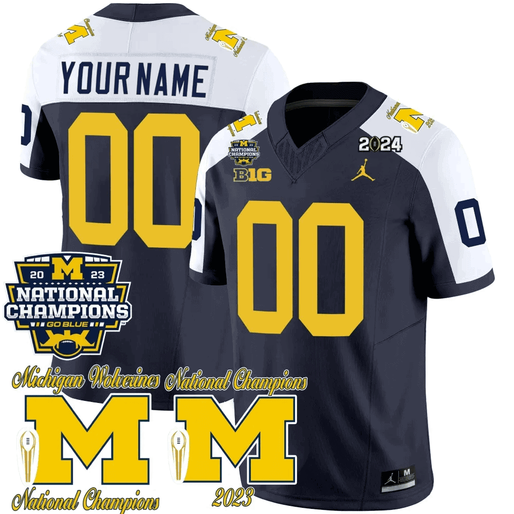 Michigan Wolverines CFP 2023 National Patch Vapor Custom Jersey – All Stitched