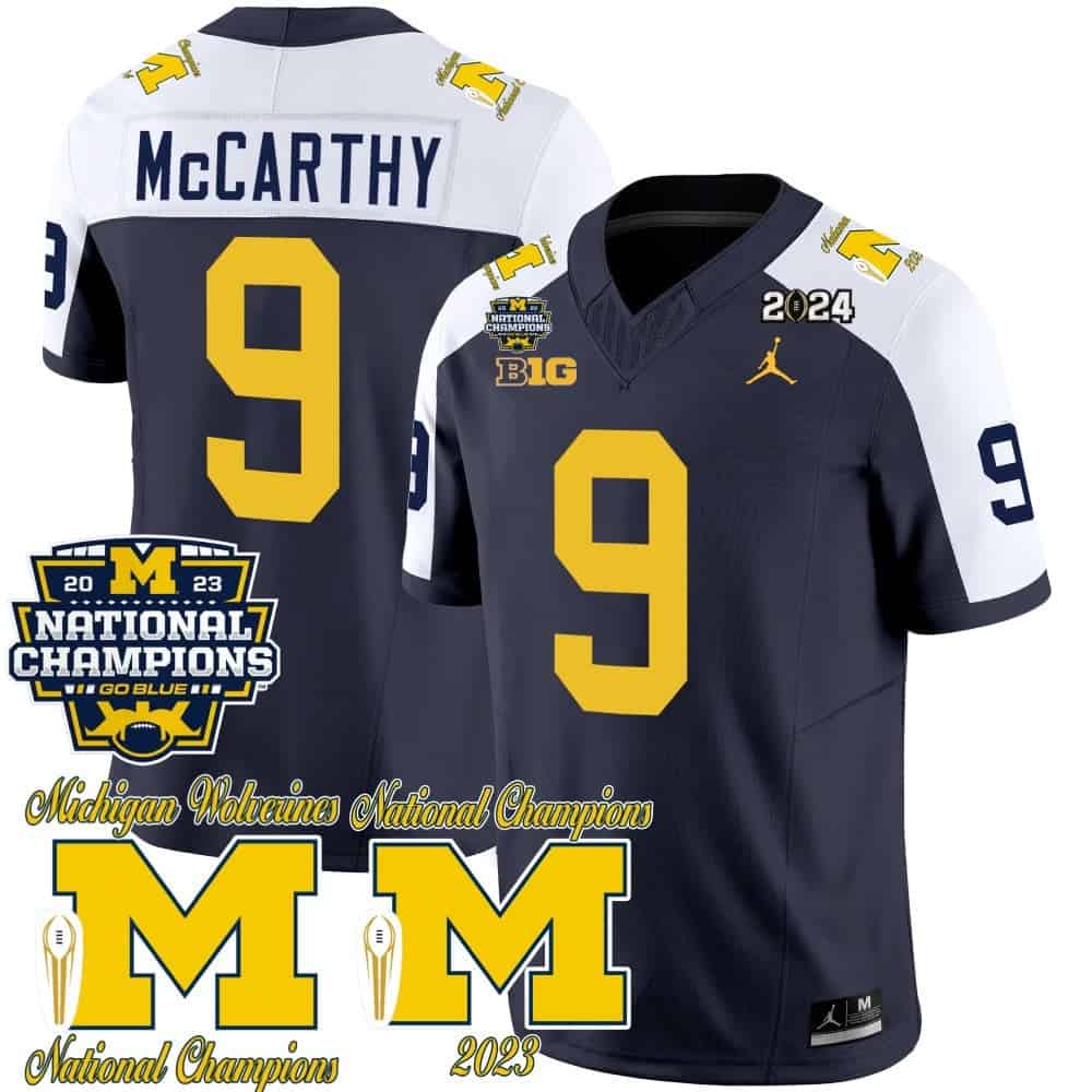 Men’s Michigan Wolverines CFP 2023 National Patch Vapor Jersey – All Stitched