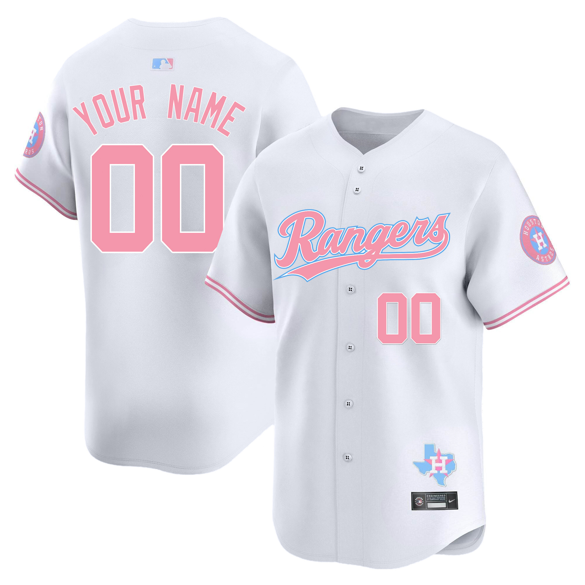Texas Rangers Custom Jersey – All Stitched