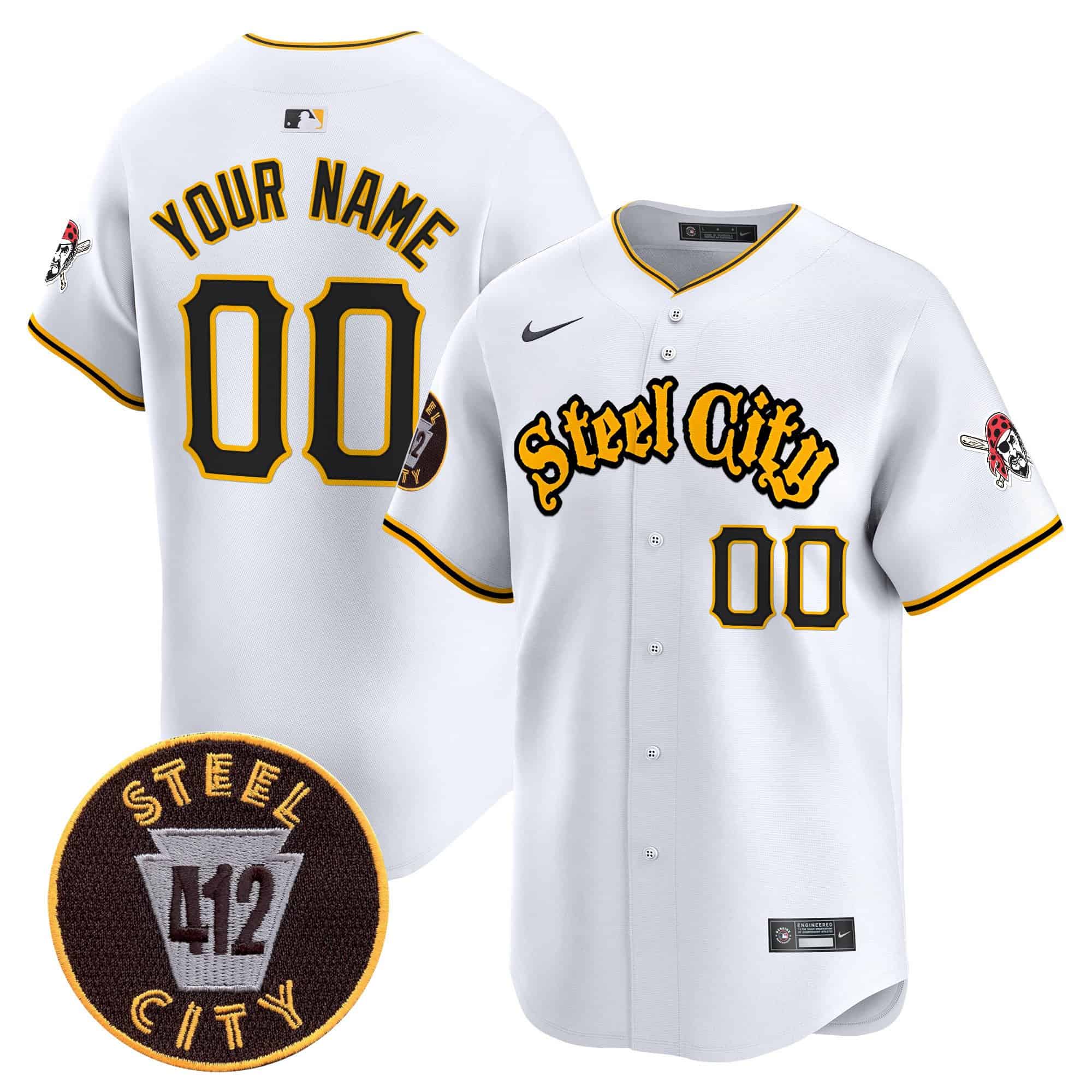 Pittsburgh Pirates 412 Patch Vapor Premier Limited Custom Jersey – All Stitched