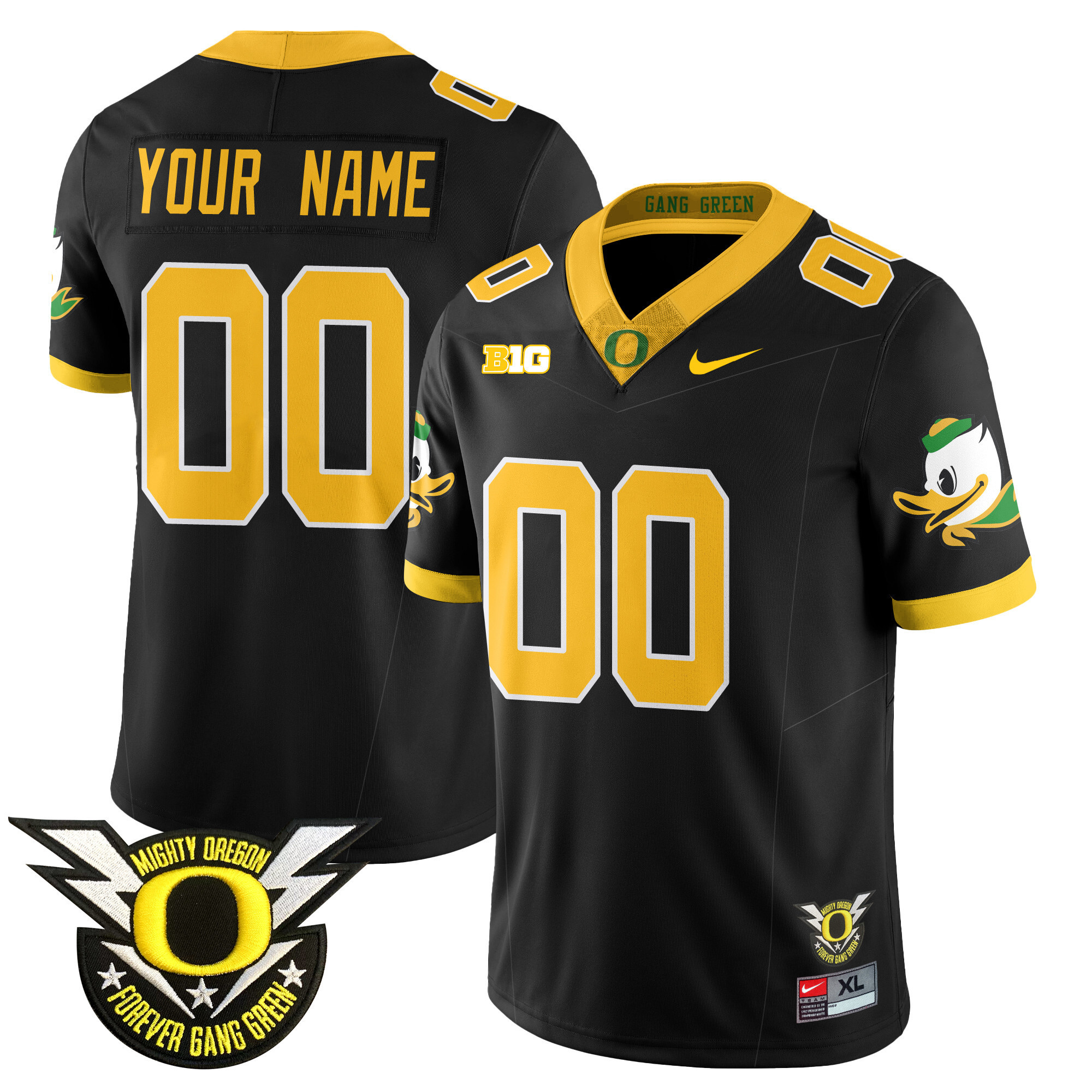 Oregon 2024 Forever Gang Green Custom Jersey V2 – All Stitched