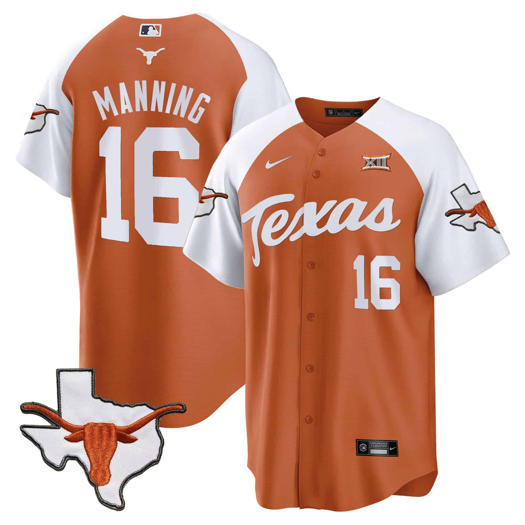 Men’s Texas Longhorns Baseball Jersey – All Stitched