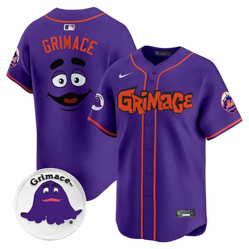 Men’s Mets Grimace Vapor Premier Limited Jersey V2 – All Stitched