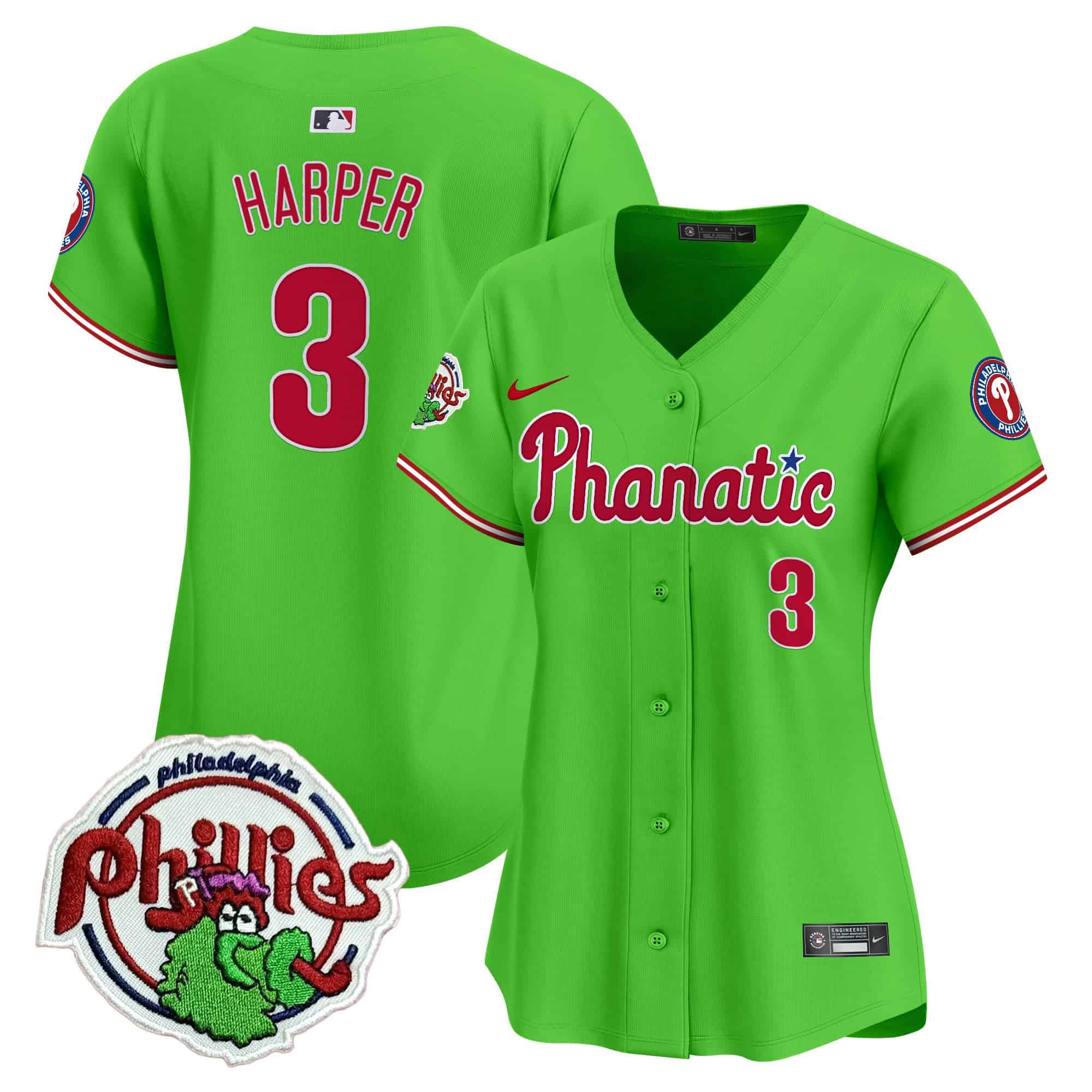 Women’s Phillies Phanatic Patch Vapor Premier Limited Jersey – All Stitched