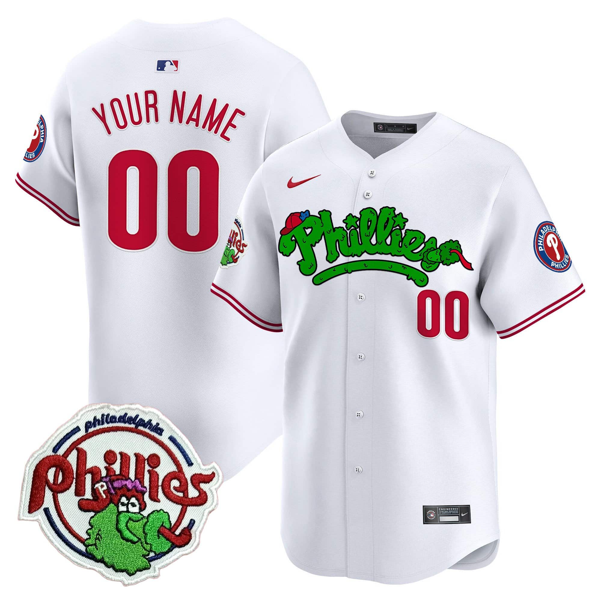 Phillies Phanatic Patch Vapor Premier Limited Custom Jersey V2 – All Stitched