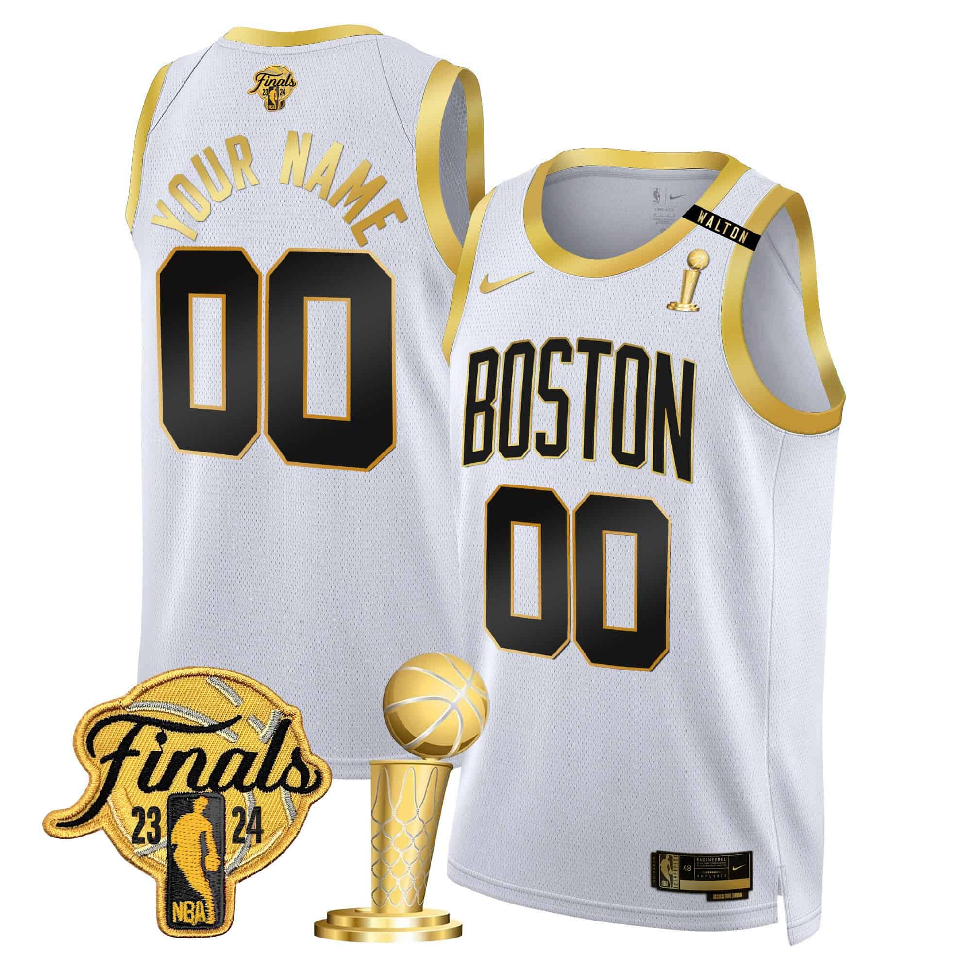 Boston Celtics 2024 Final & Patch Swingman Custom Jersey V2 – All Stitched