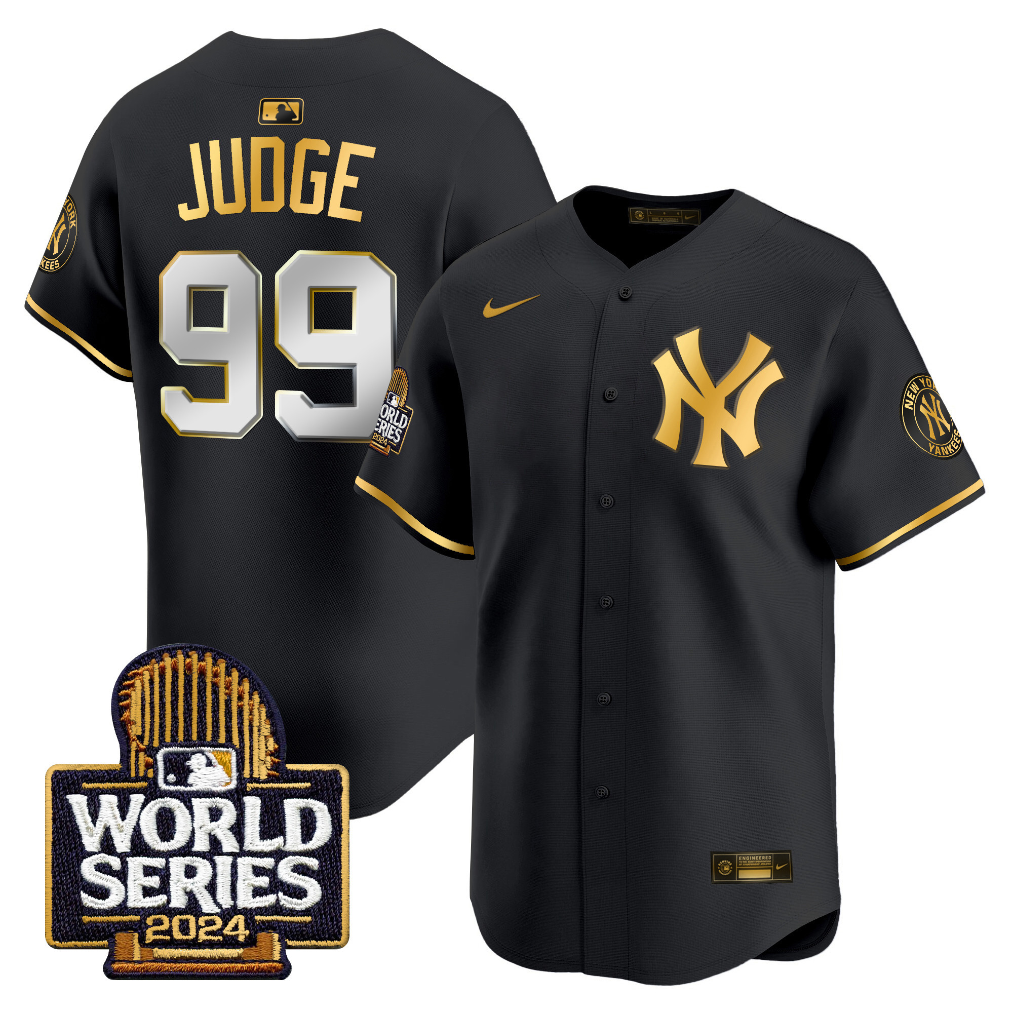 Men’s Yankees 2024 World Series Vapor Premier Limited Jersey – All Stitched