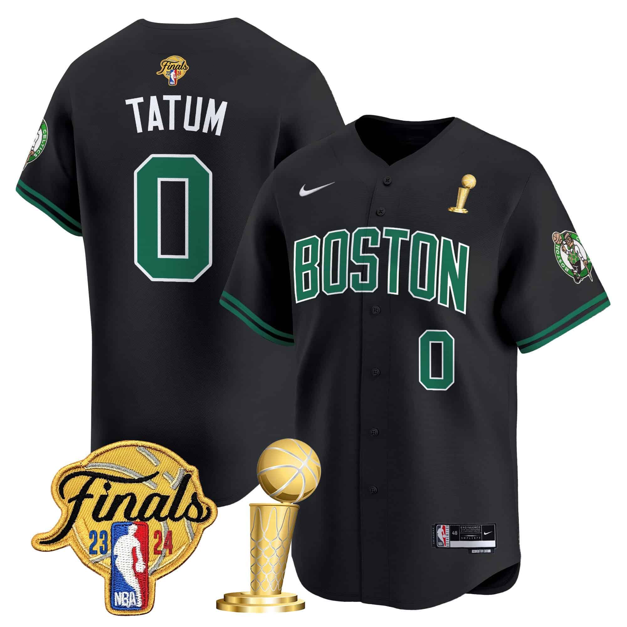Men’s Boston Celtics 2024 Final & Patch Baseball Jersey – All Stitched