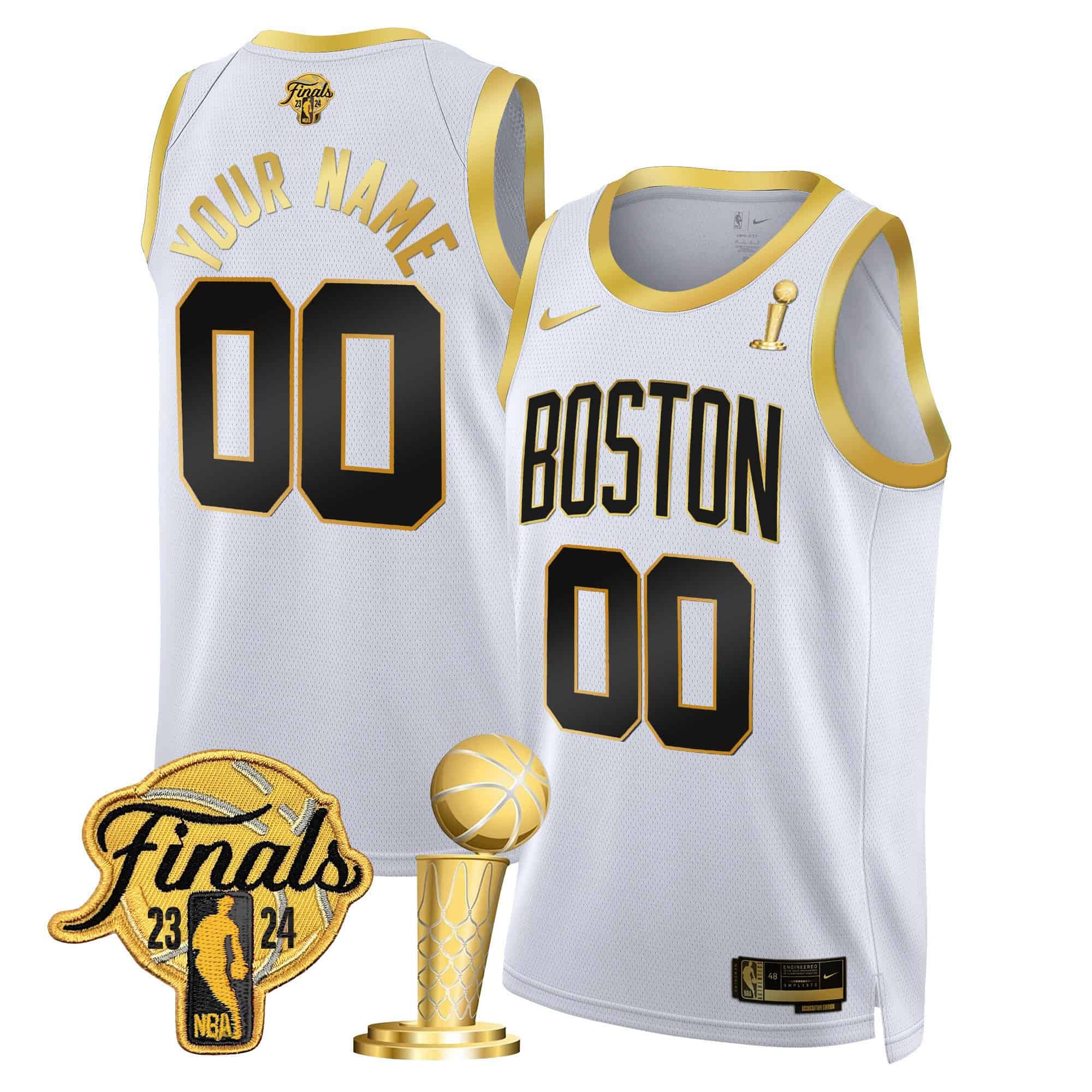 Boston Celtics 2024 Final & Patch Swingman Custom Jersey – All Stitched