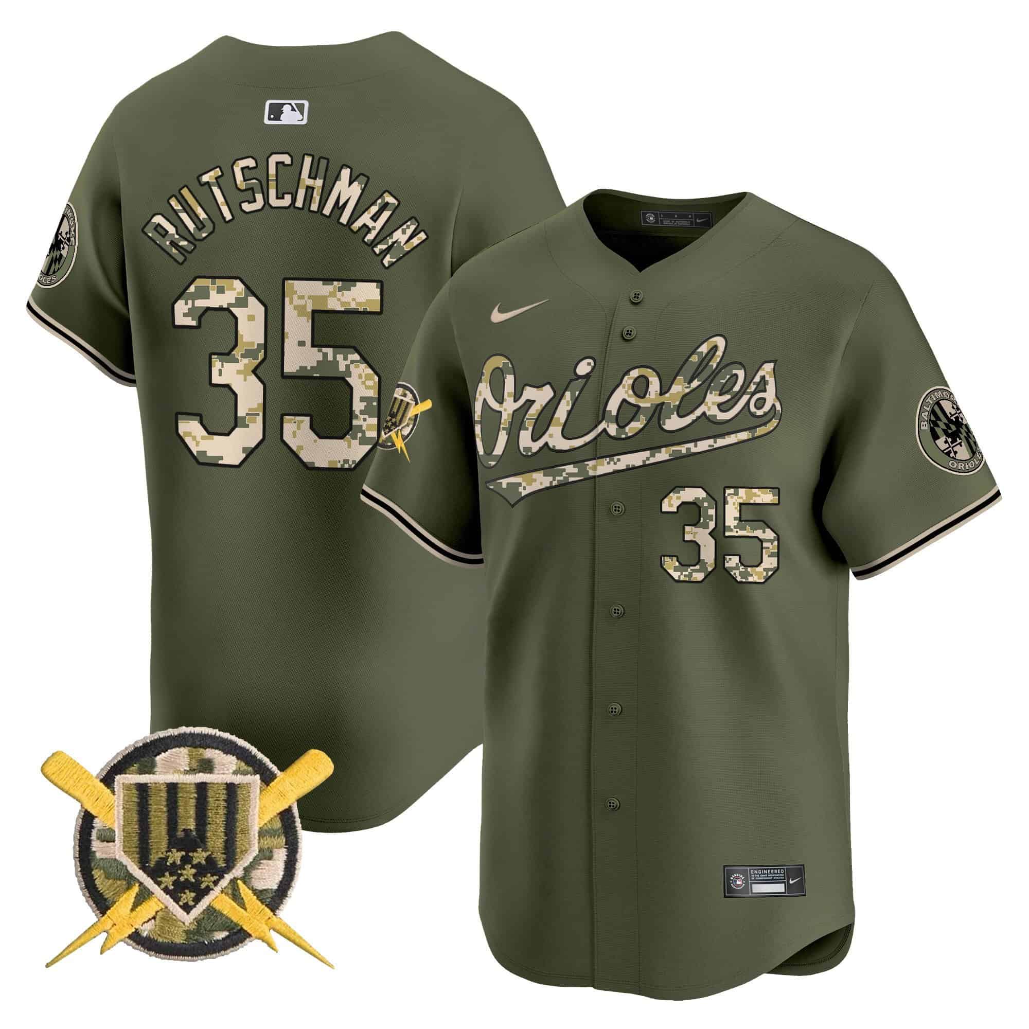 Men’s Baltimore Orioles Armed Forces Day Vapor Premier Limited Jersey – All Stitched