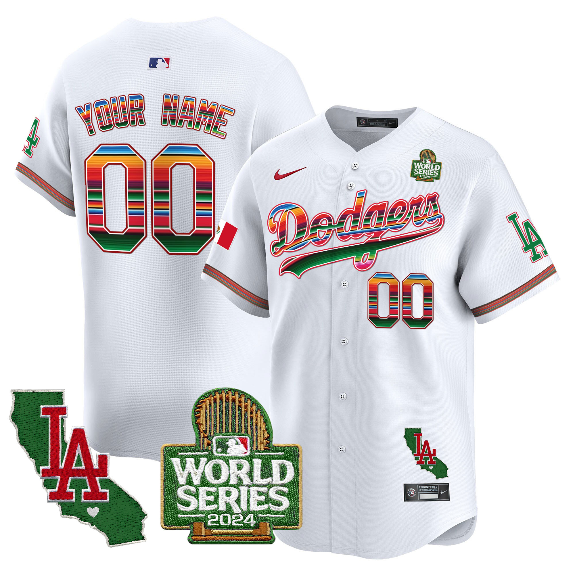 Dodgers Mexico 2024 World Series Vapor Premier Limited Jersey V2 – All Stitched