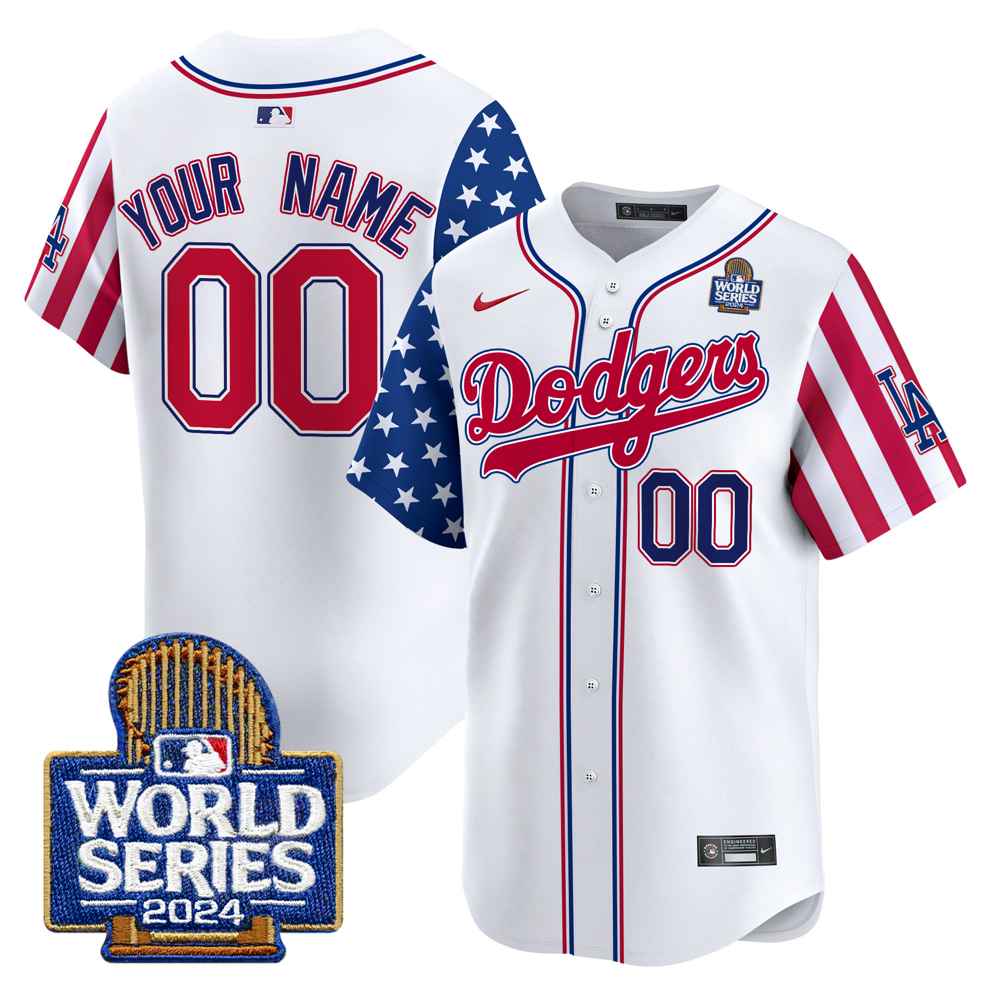 Dodgers American Style 2024 World Series Vapor Premier Limited Custom Jersey V2 – All Stitched