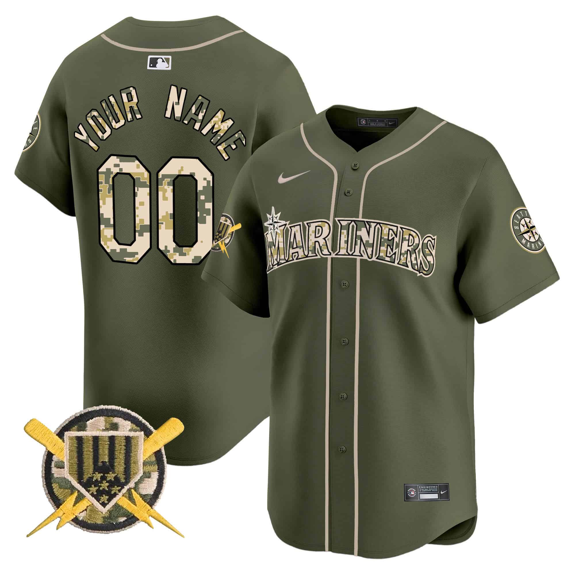 Seattle Mariners Armed Forces Day Vapor Premier Limited Custom Jersey – All Stitched