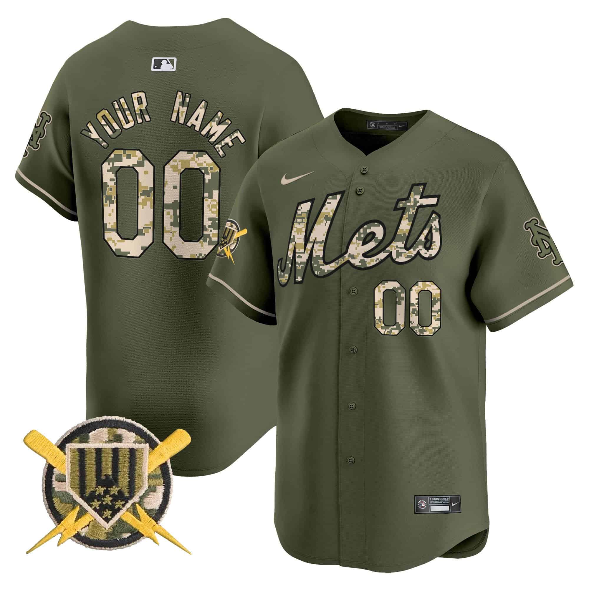 Mets Armed Forces Day Vapor Premier Limited Custom Jersey – All Stitched