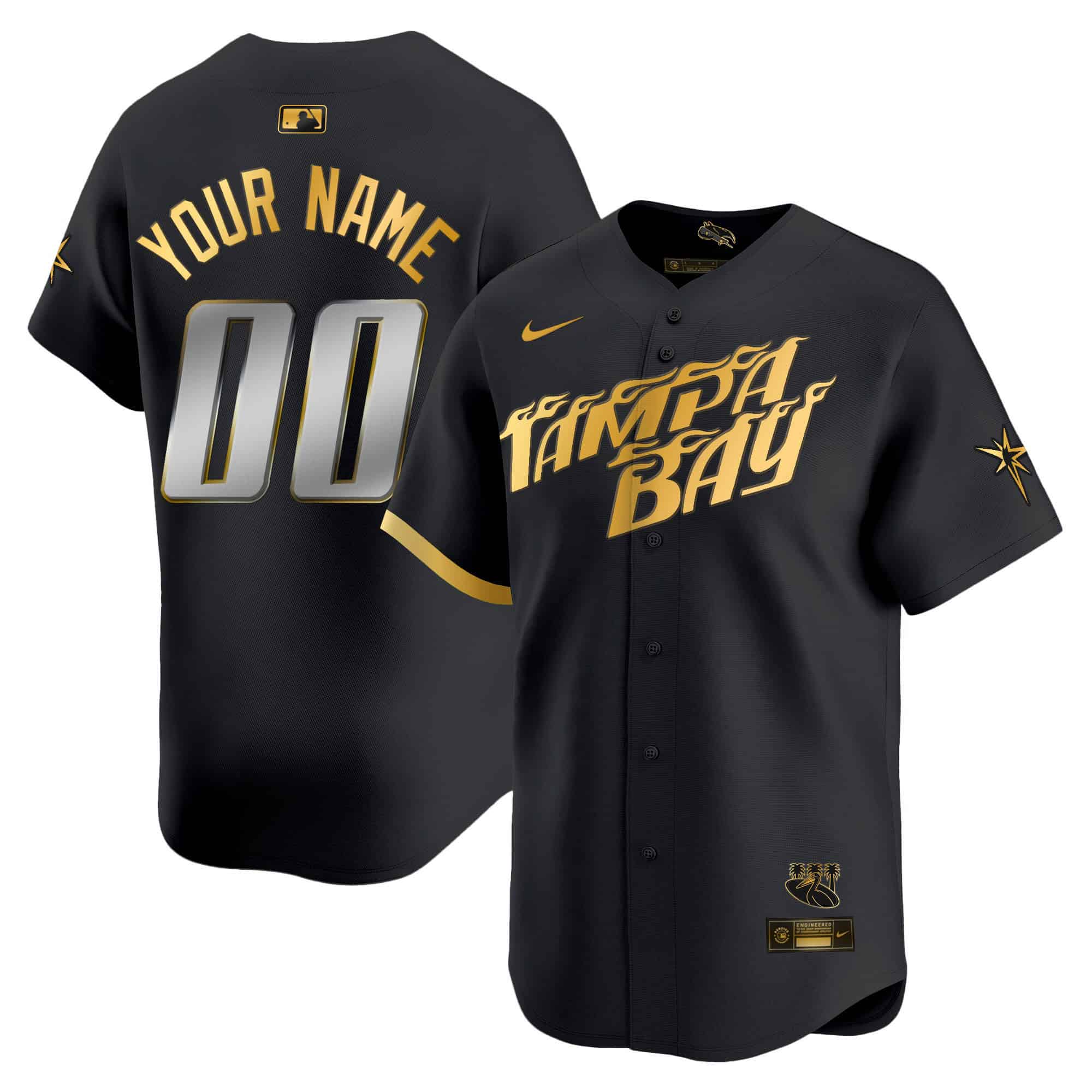 Tampa Bay Rays 2024 City Connect Vapor Premier Limited Custom Jersey – Charcoal – All Stitched