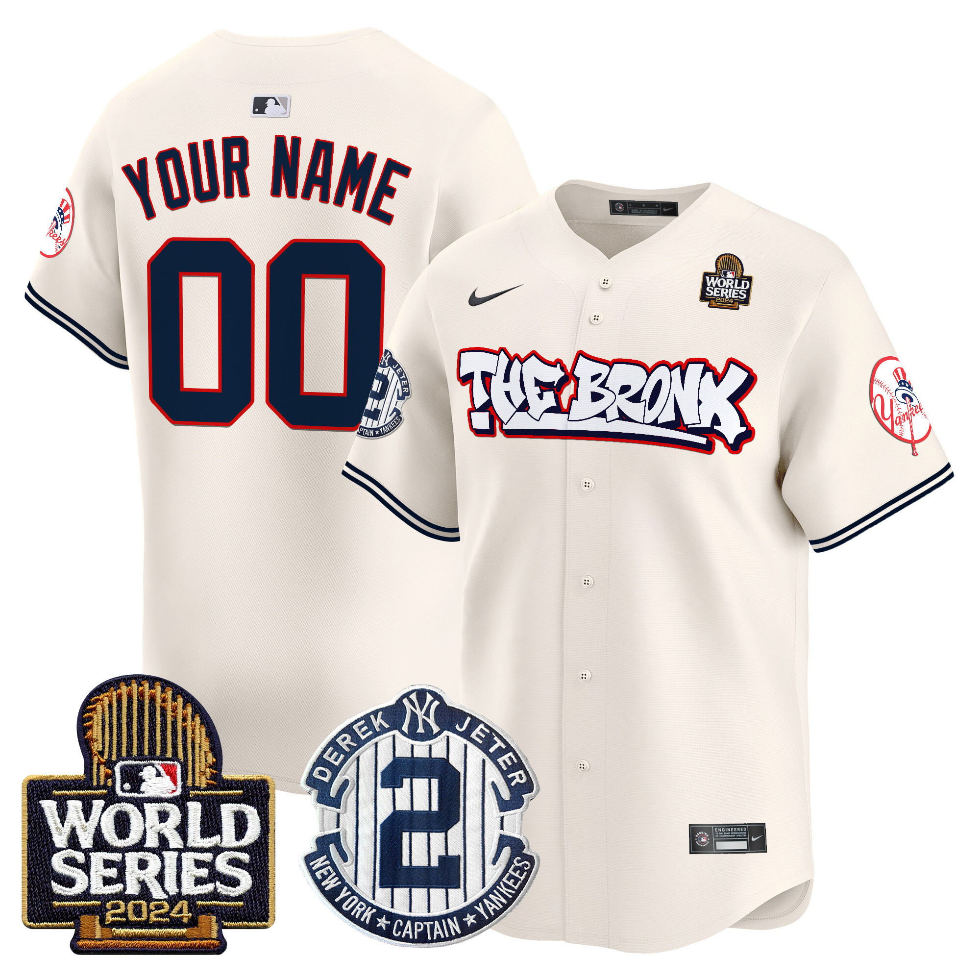 Yankees The Bronx 2024 World Series Vapor Premier Limited Custom Jersey V2 – All Stitched