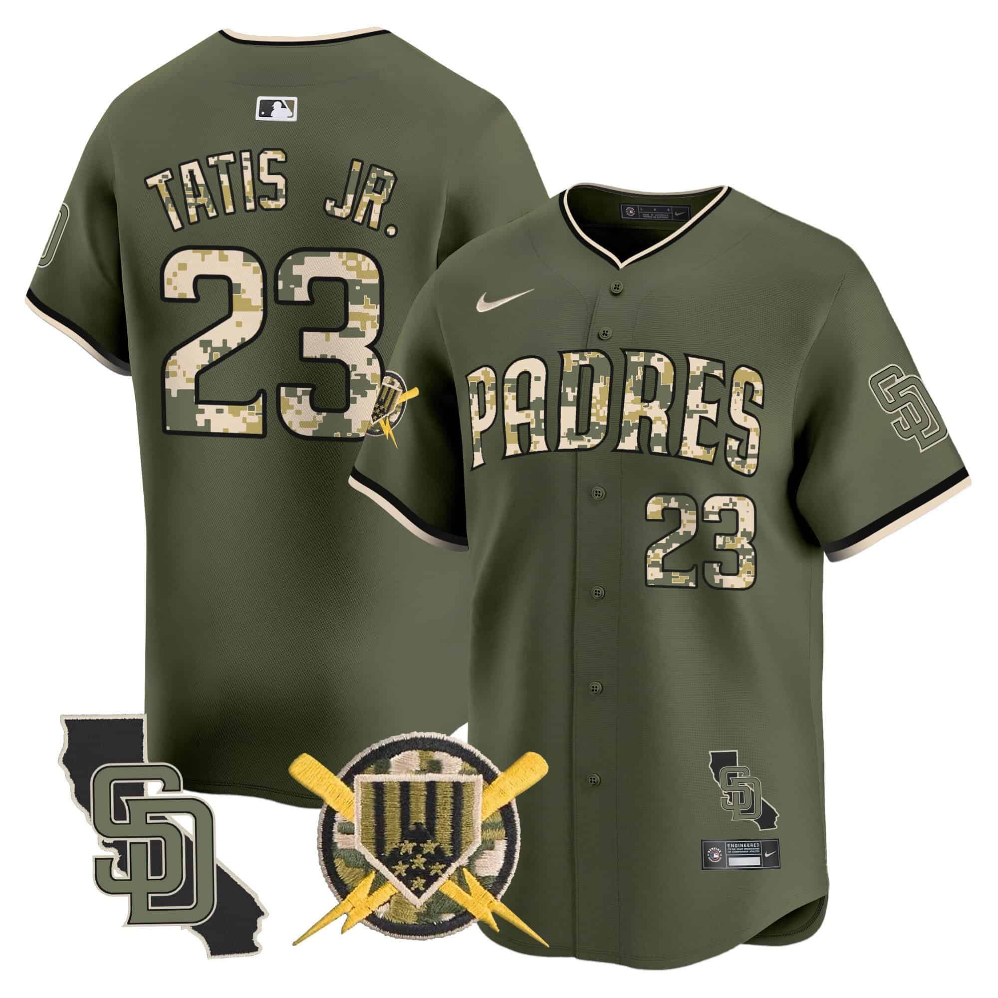 Men’s Padres Armed Forces Day Vapor Premier Limited Jersey – All Stitched
