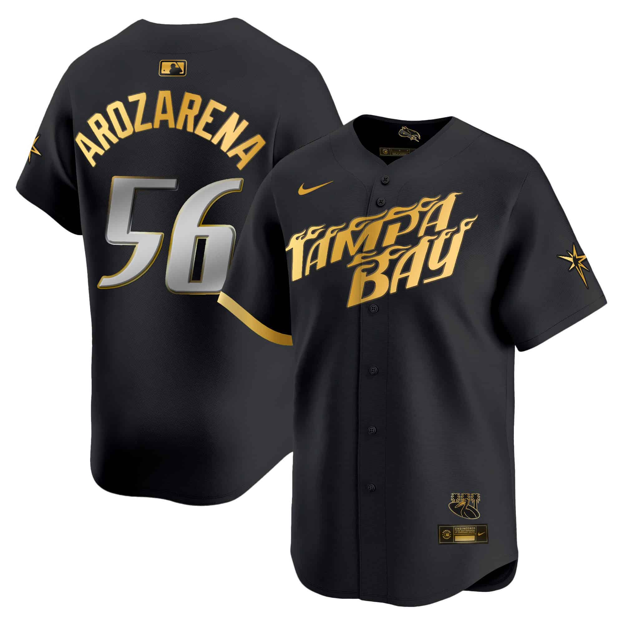 Men’s Tampa Bay Rays 2024 City Connect Vapor Premier Limited Jersey – Charcoal – All Stitched