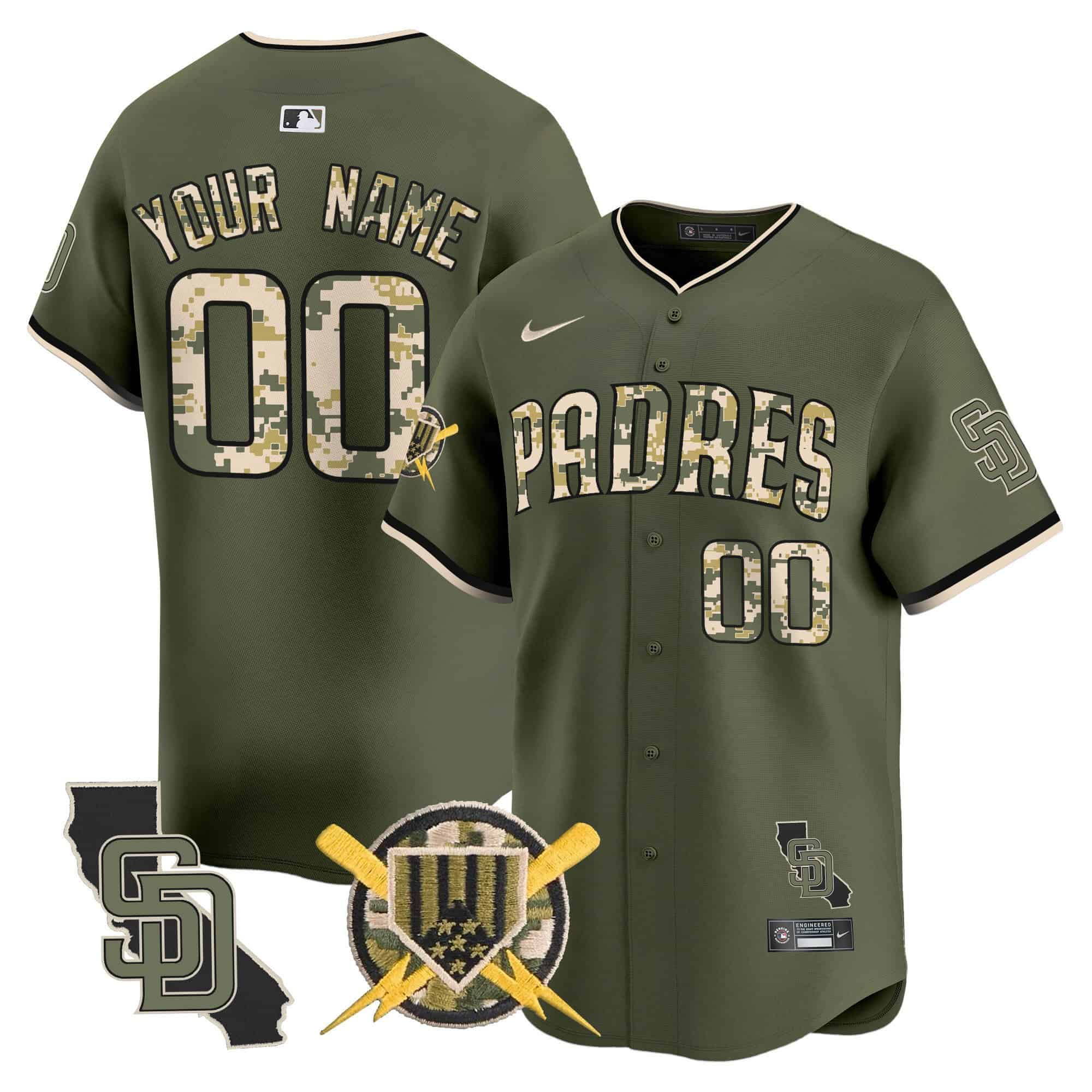 Padres Armed Forces Day Vapor Premier Limited Custom Jersey – All Stitched