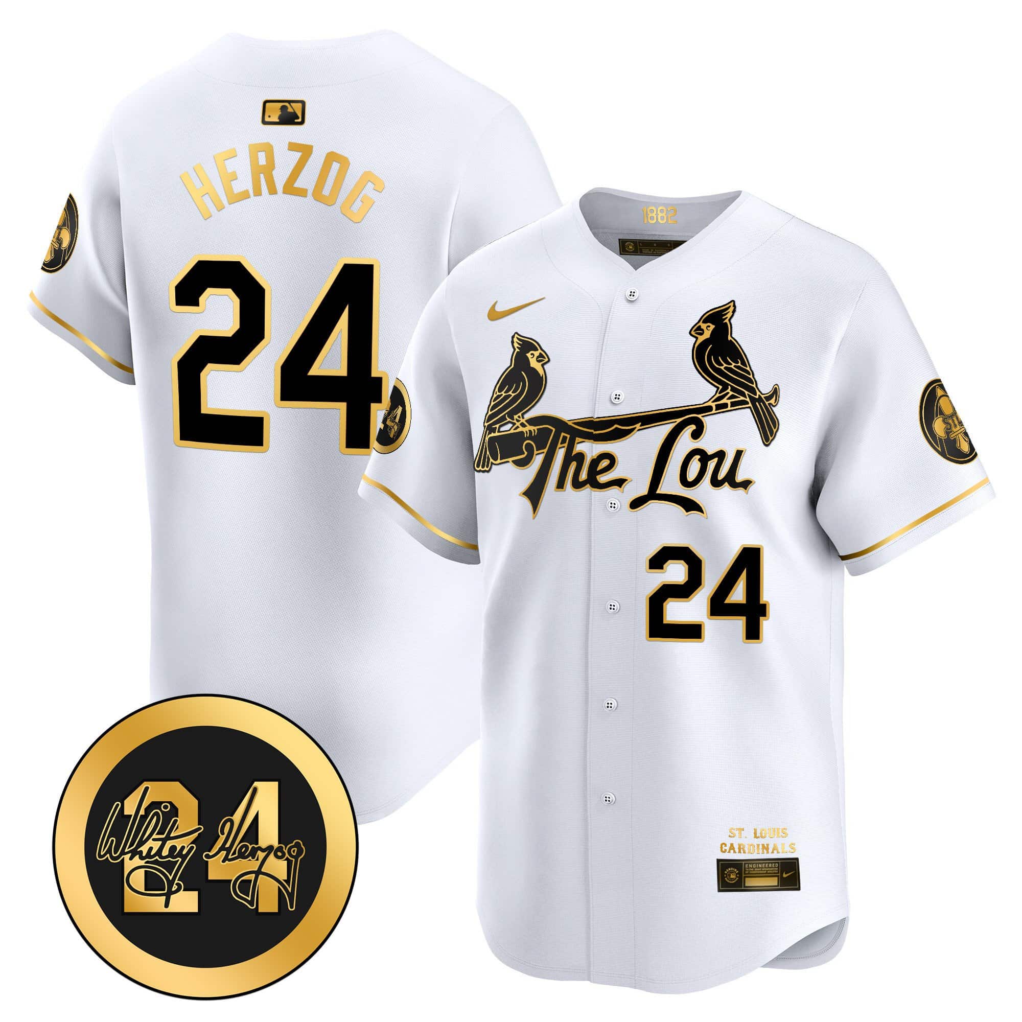 Men’s St. Louis Cardinals 2024 City Connect Whitey Herzog Patch Vapor Premier Limited Jersey – All Stitched