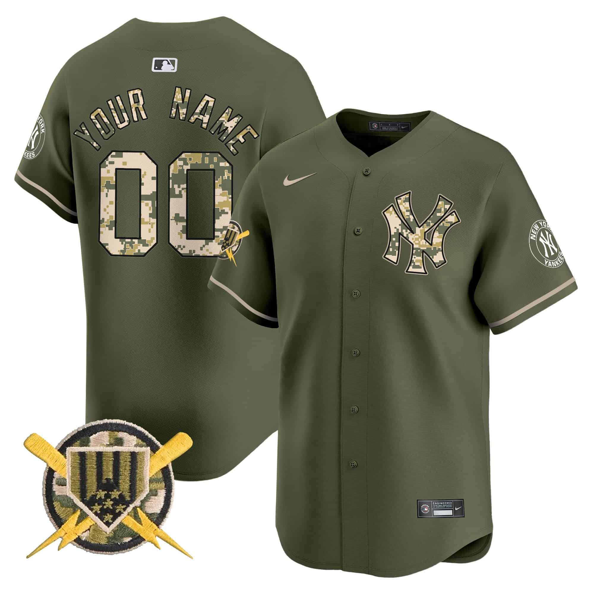 New York Yankees Armed Forces Day Vapor Premier Limited Custom Jersey – All Stitched