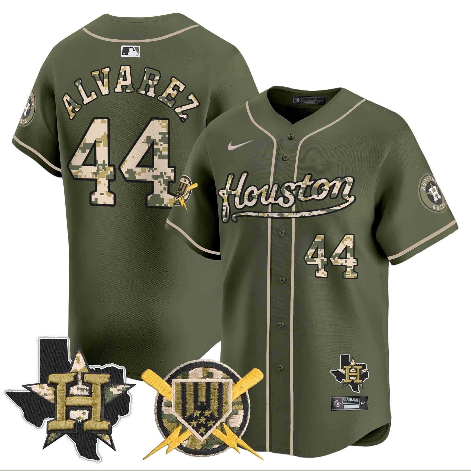 Men’s Astros Armed Forces Day Vapor Premier Limited Jersey – All Stitched