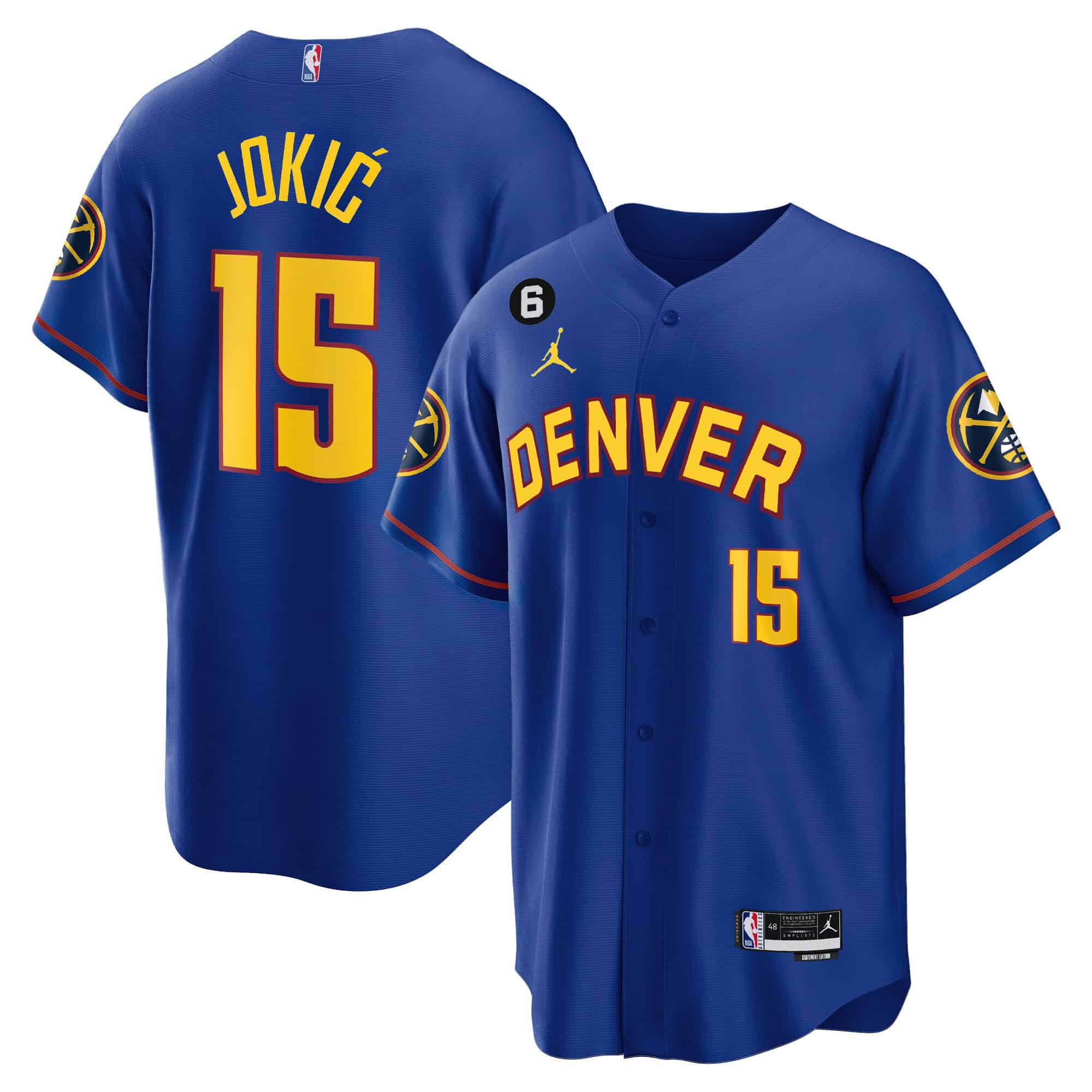 Men’s Denver Nuggets Baseball Jersey – All Stitched