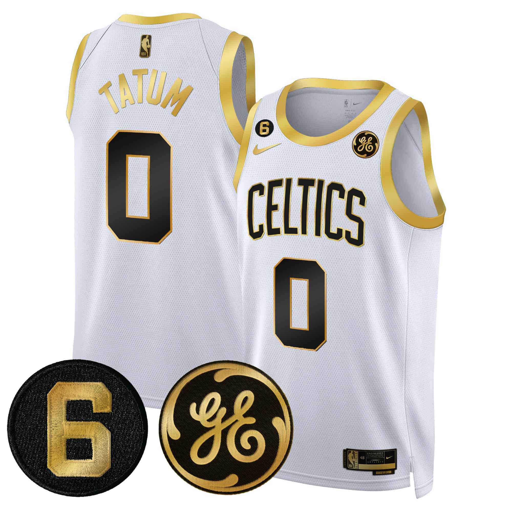 Boston Celtics Bill Russell & John Havlicek Patch Custom Jersey – All Stitched