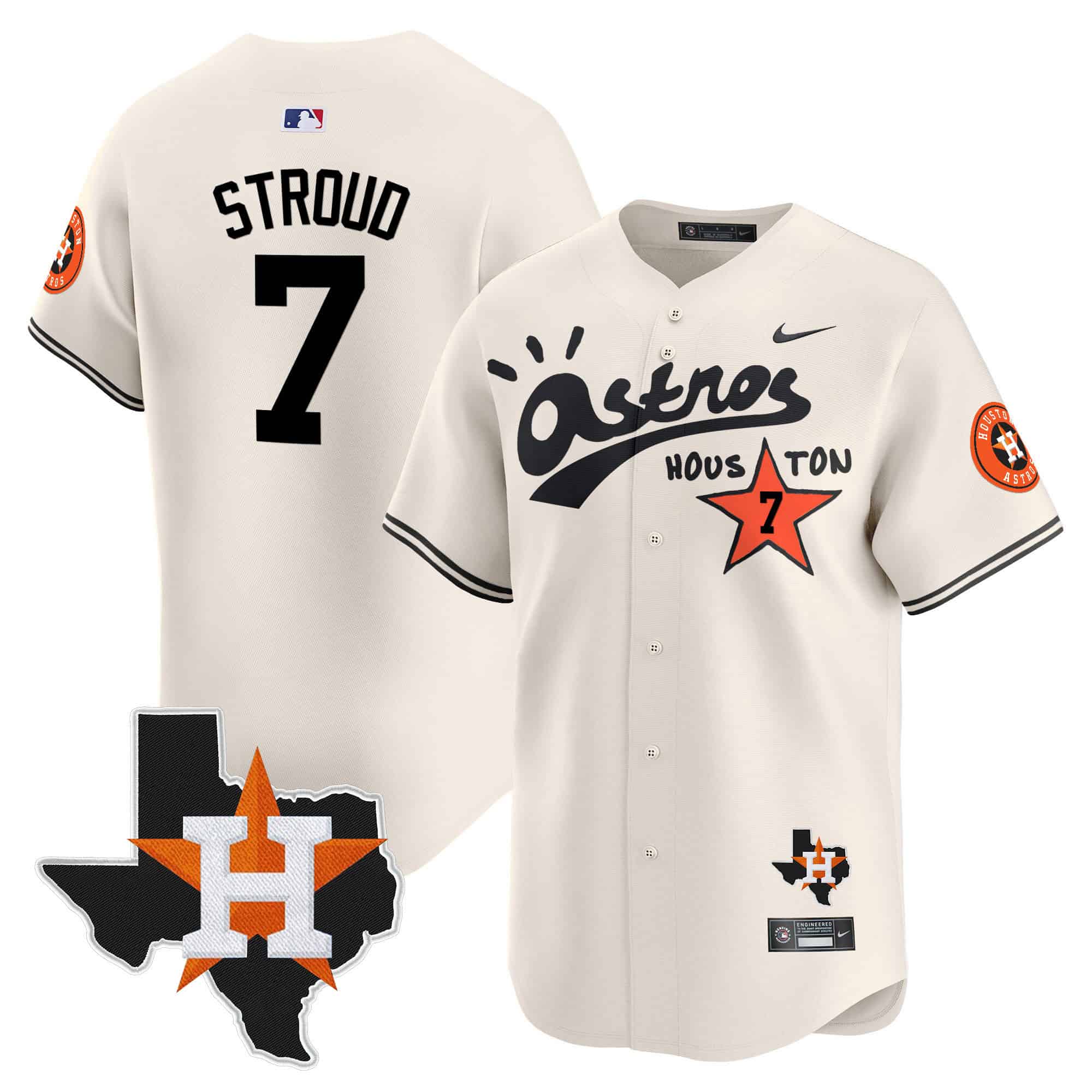 Men’s Houston Astros Cactus Jack Style Vapor Premier Limited Jersey – Stitched