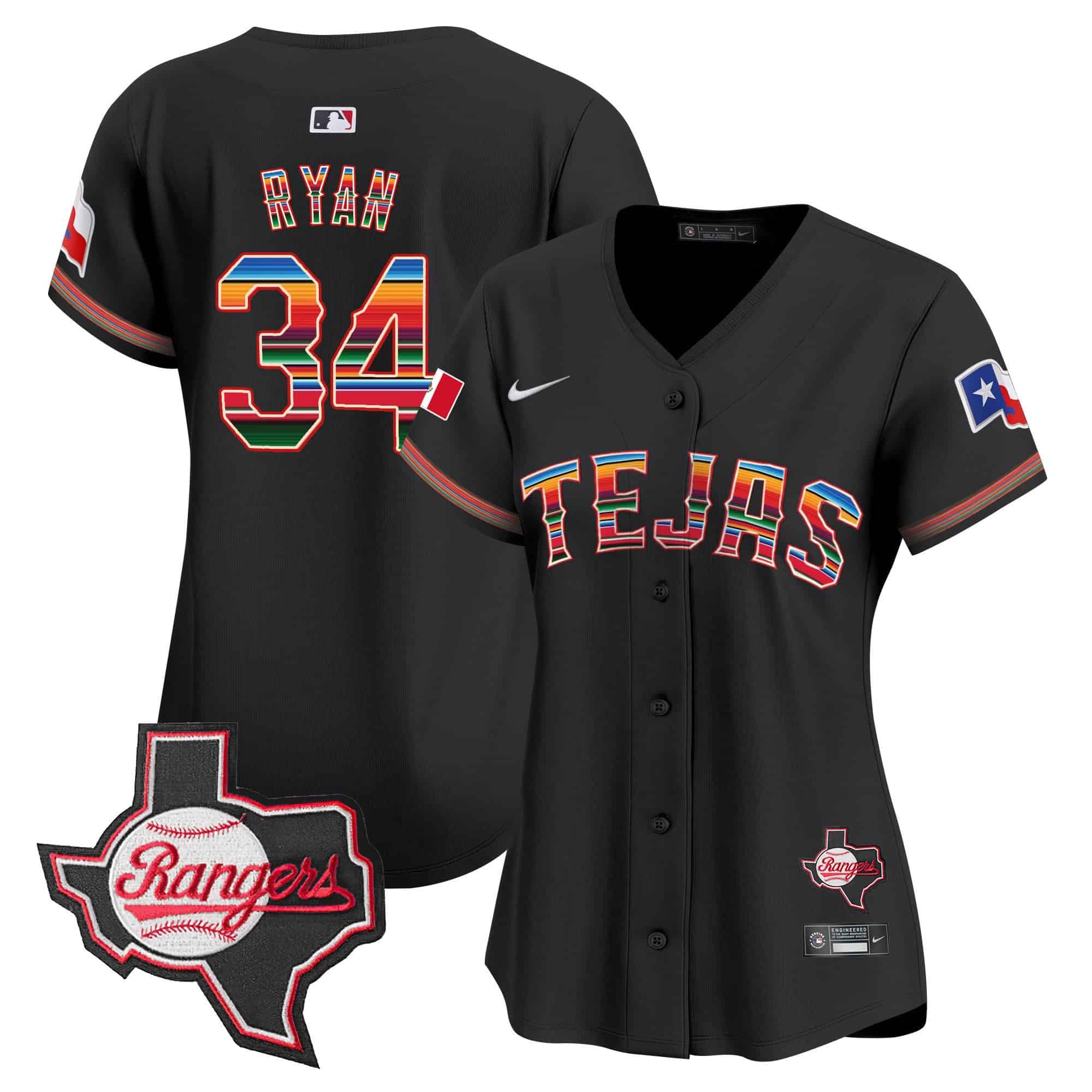 Women’s Texas Rangers Mexico Texas Patch Vapor Premier Limited Jersey – All Stitched