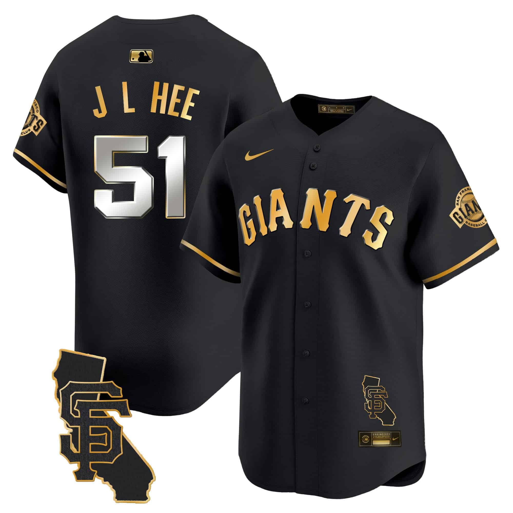 Men’s San Francisco Giants California Patch Vapor Premier Limited Jersey – All Stitched