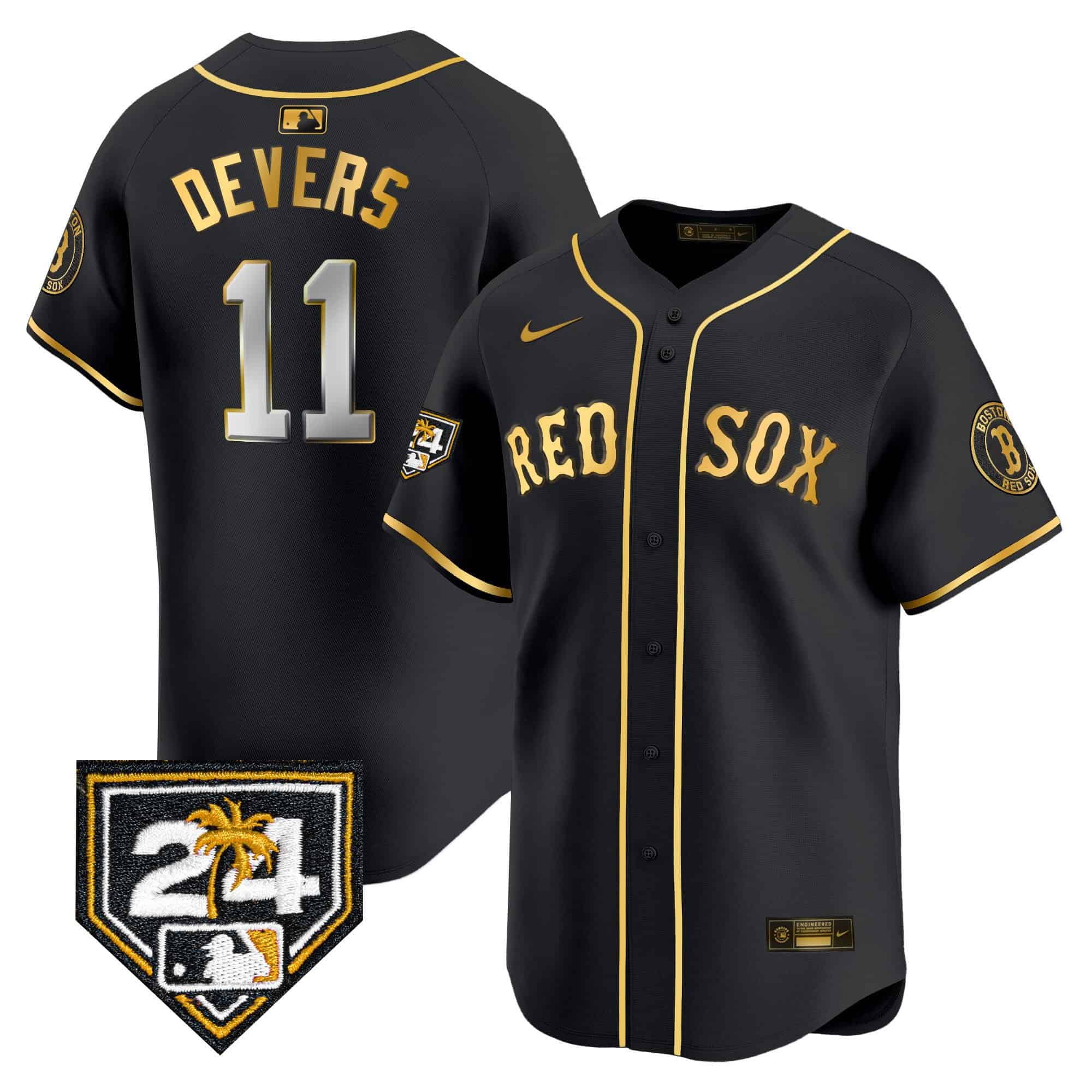 Men’s Boston Red Sox 2024 Spring Training Patch Vapor Premier Limited Jersey – All Stitched