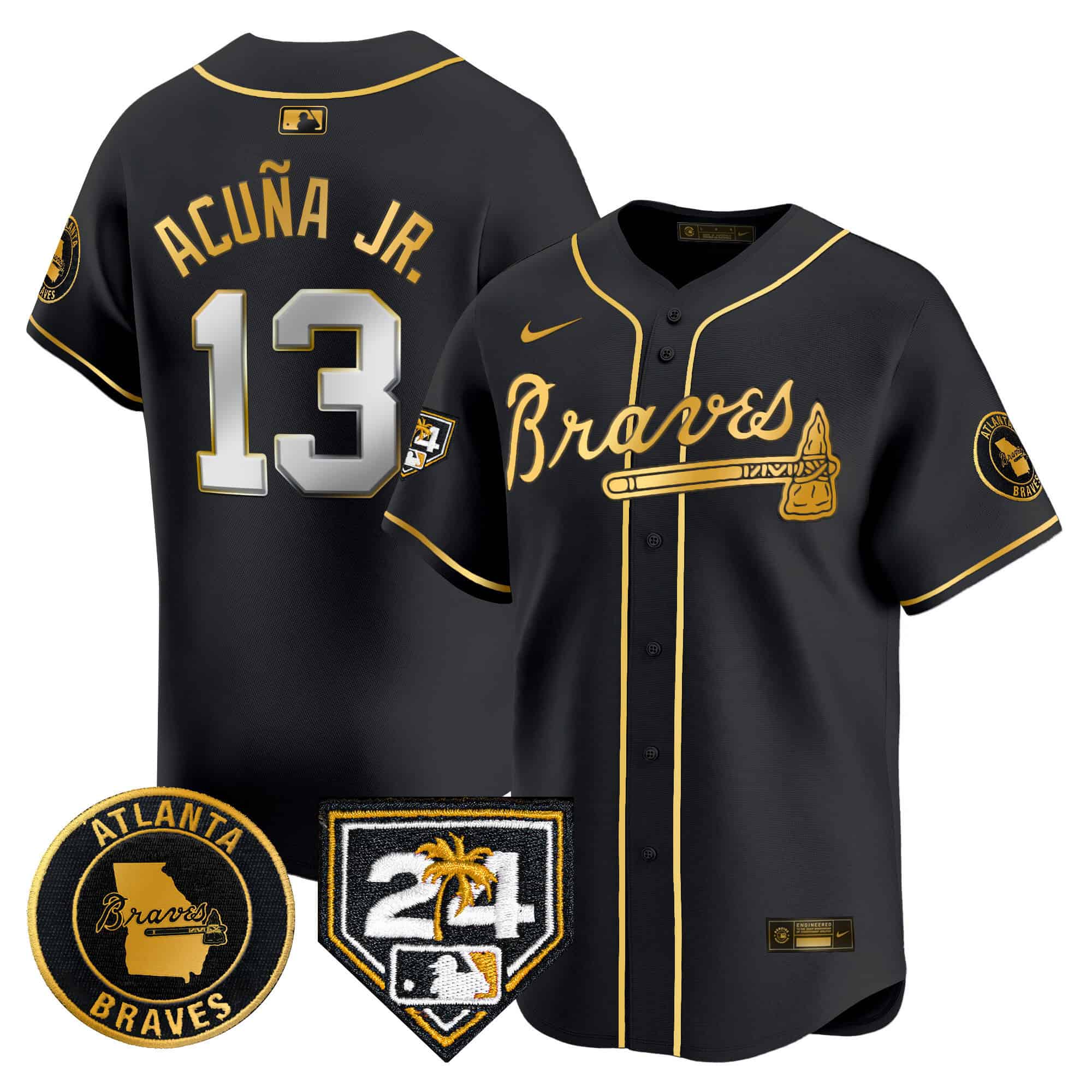 Men’s Atlanta Braves 2024 Spring Training Patch Vapor Premier Limited Jersey – All Stitched