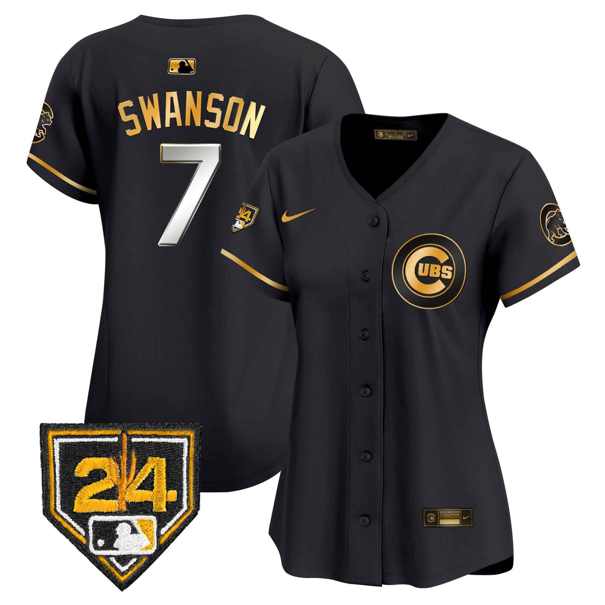 Women’s Chicago Cubs 2024 Spring Training Patch Vapor Premier Limited Jersey V2 – All Stitched