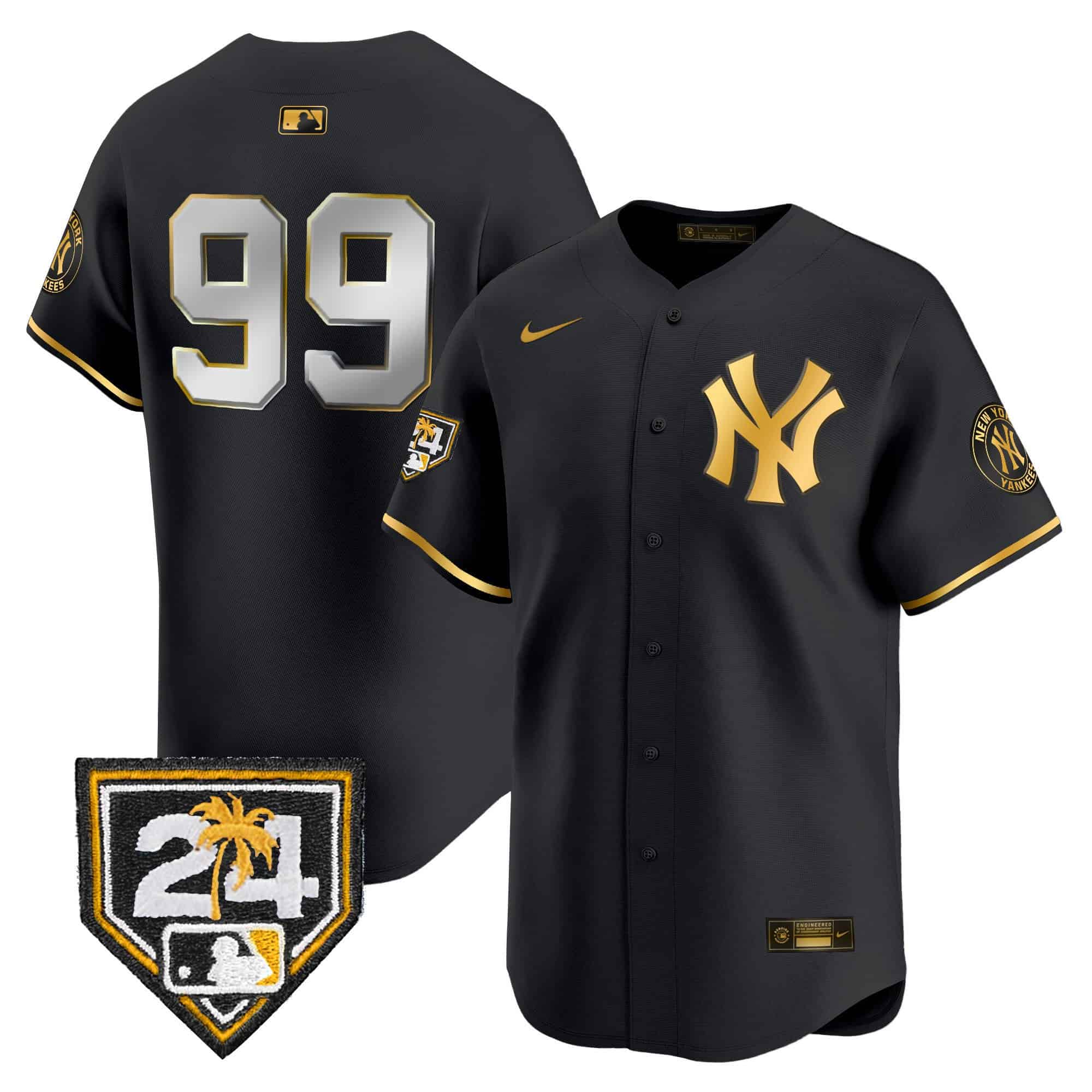 Men’s New York Yankees 2024 Spring Training Patch Vapor Premier Limited Jersey V4 – All Stitched