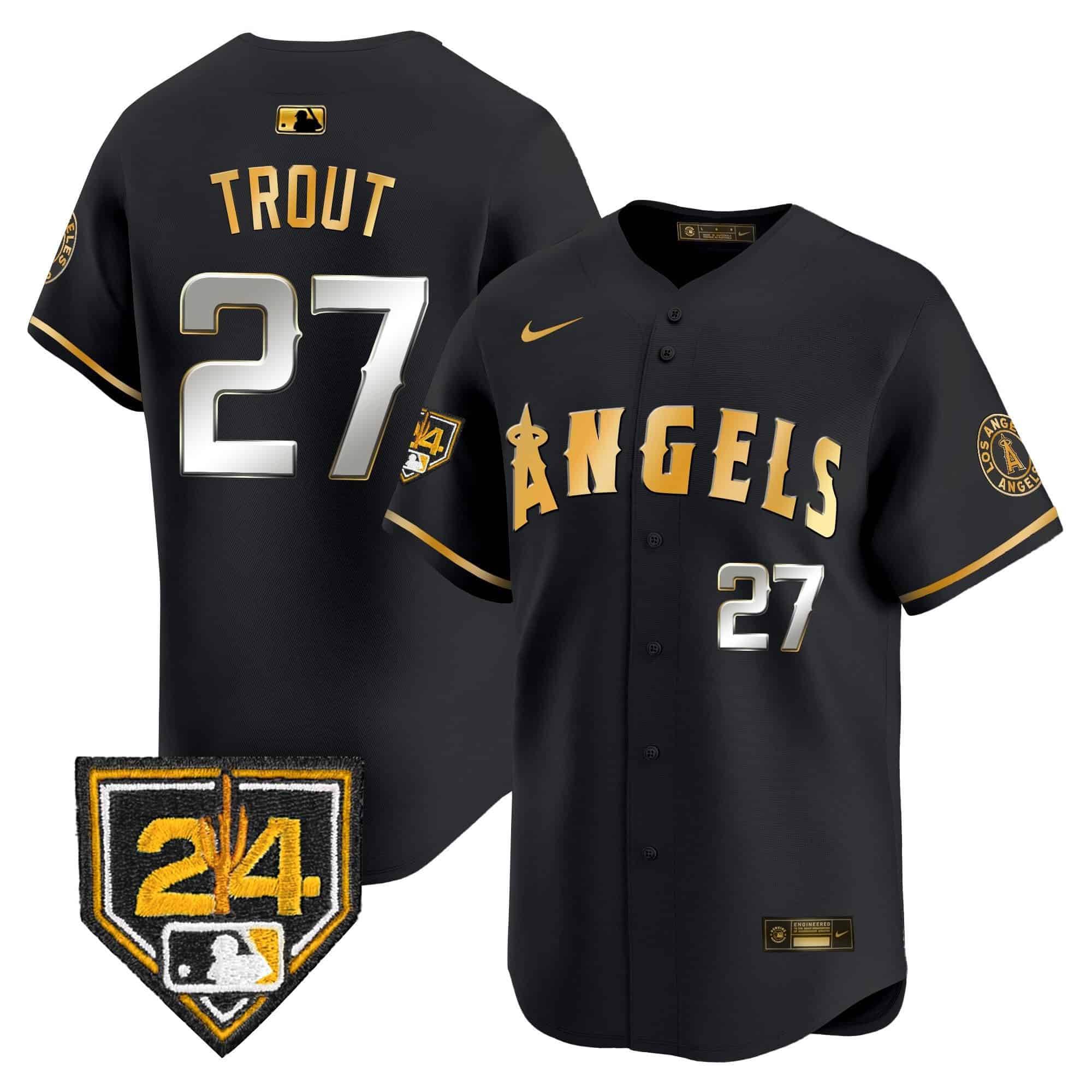 Men’s Los Angeles Angels 2024 Spring Training Patch Vapor Premier Limited Jersey – All Stitched