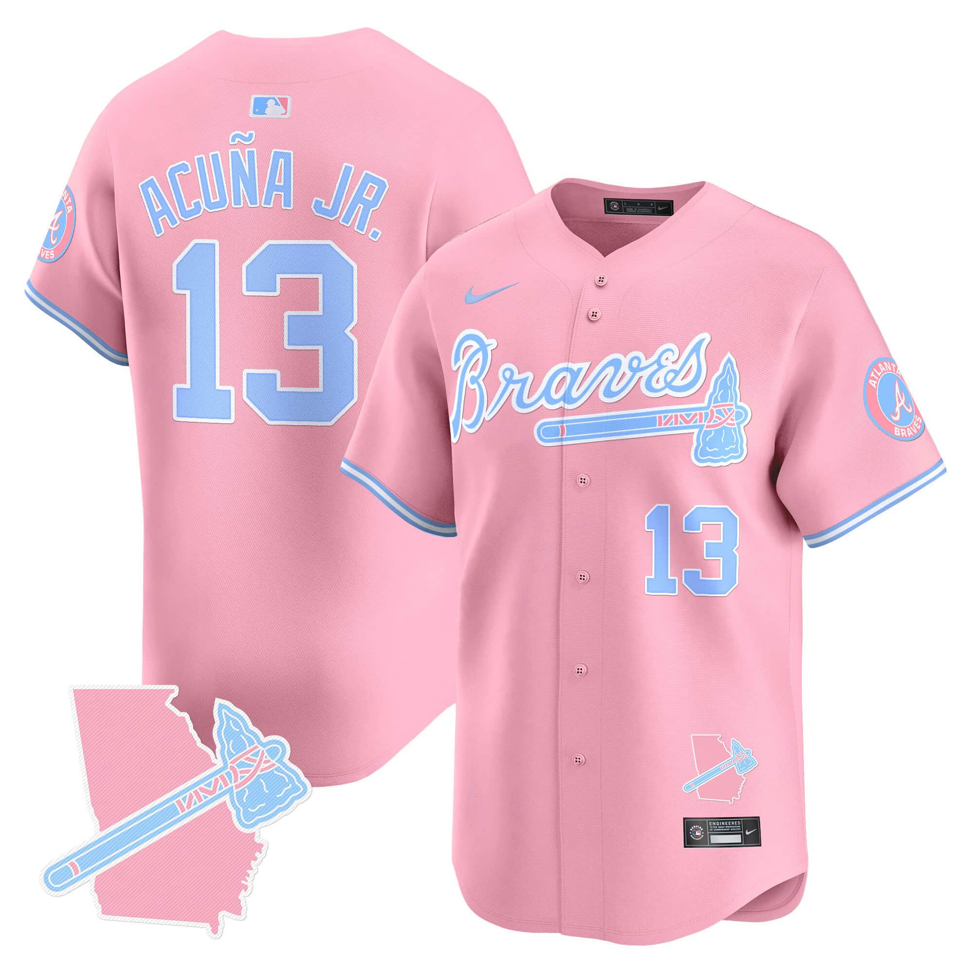 Men’s Atlanta Braves Bubblegum Pink Vapor Premier Limited Jersey – All Stitched
