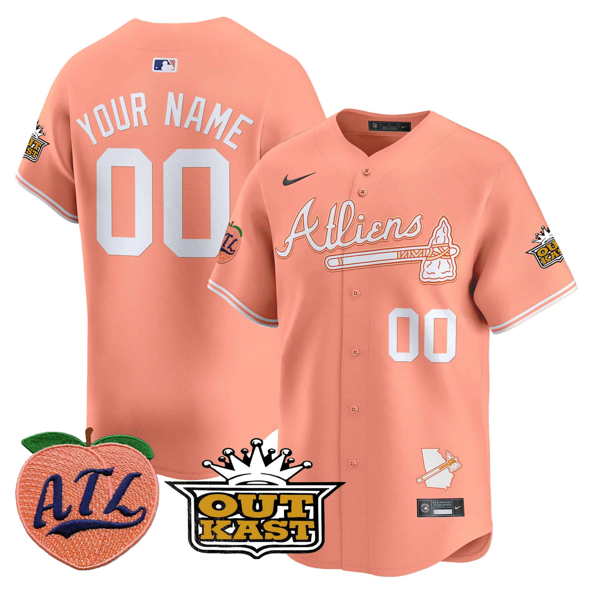 Atlanta Braves Atliens & Peach Vapor Premier Limited Custom Jersey – All Stitched