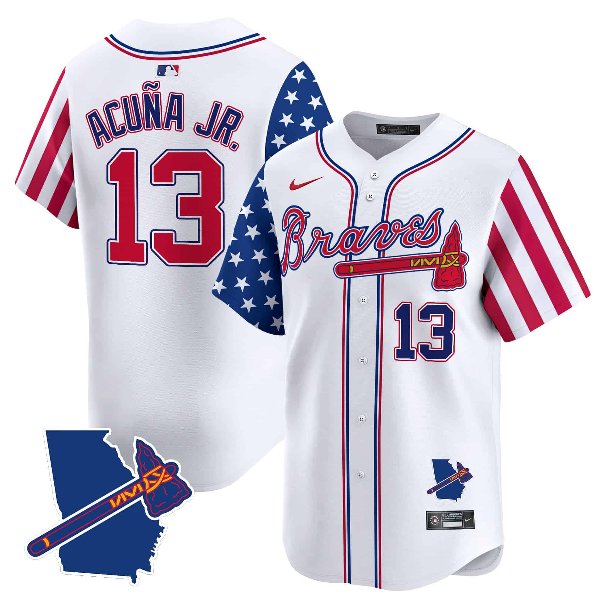 Men’s Atlanta Braves 2024 Independence Day Vapor Premier Limited Jersey V2 – All Stitched