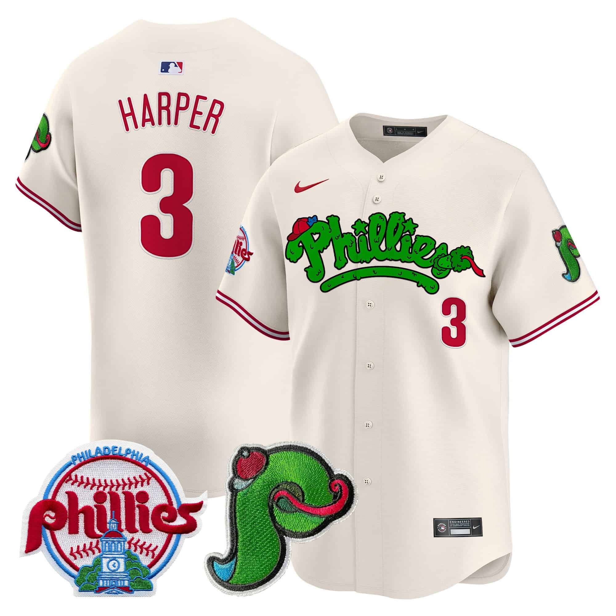 Men’s Phillies Phanatic Patch Vapor Premier Limited Jersey V4 – All Stitched
