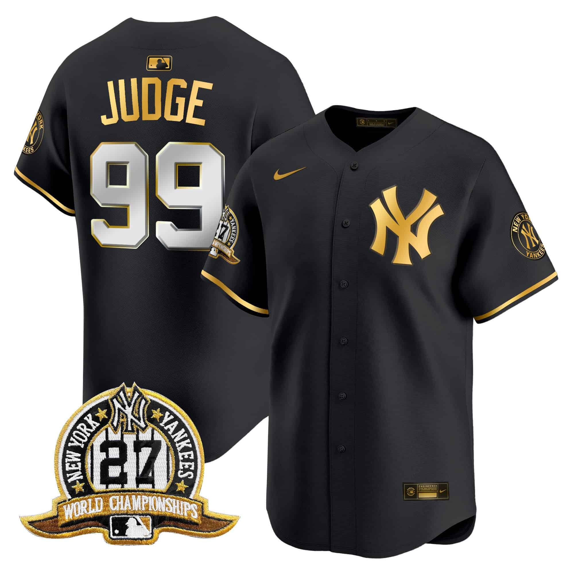 Men’s New York Yankees 27 Time Patch Vapor Premier Limited Jersey – All Stitched