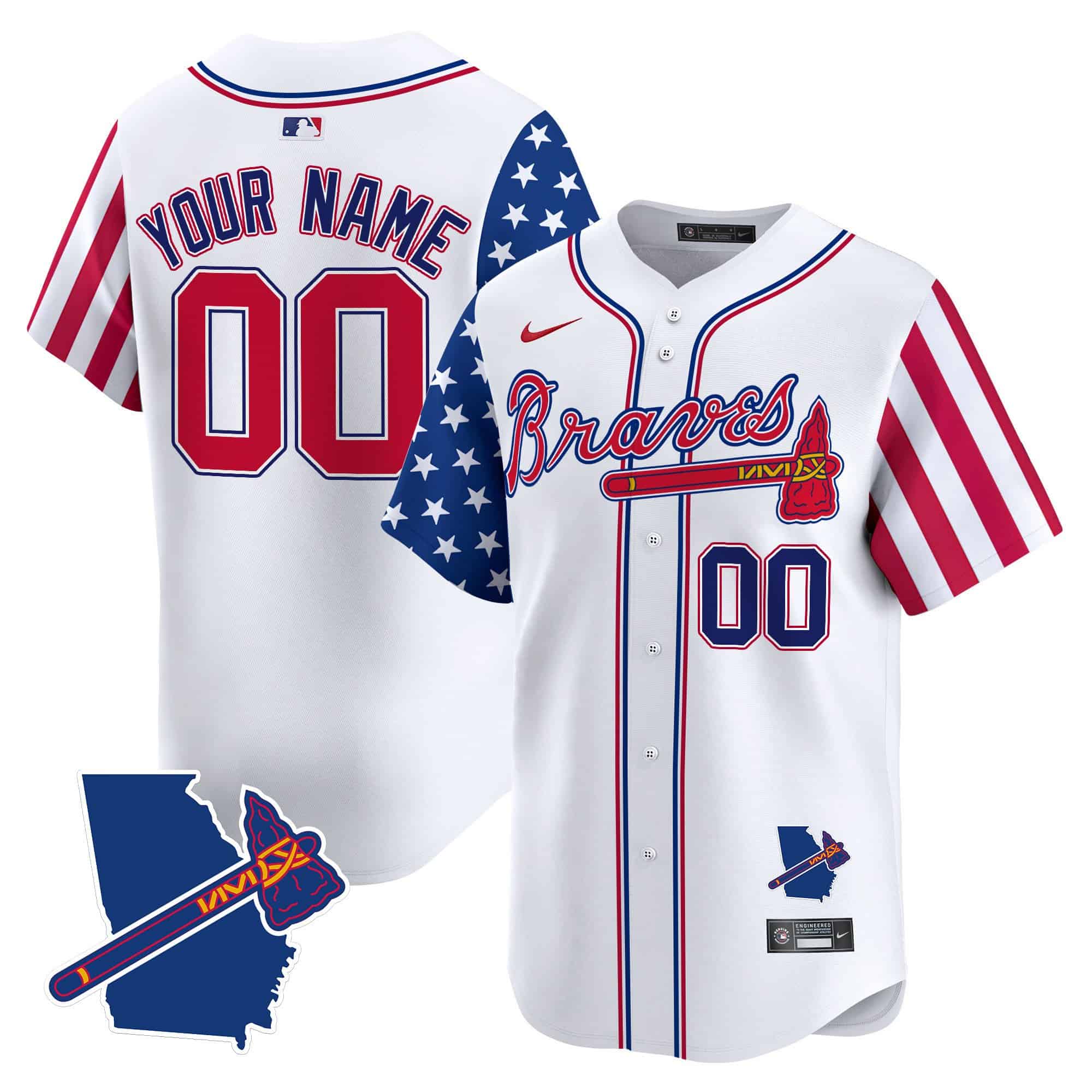 Atlanta Braves 2024 Independence Day Vapor Premier Limited Custom Jersey V2 – All Stitched