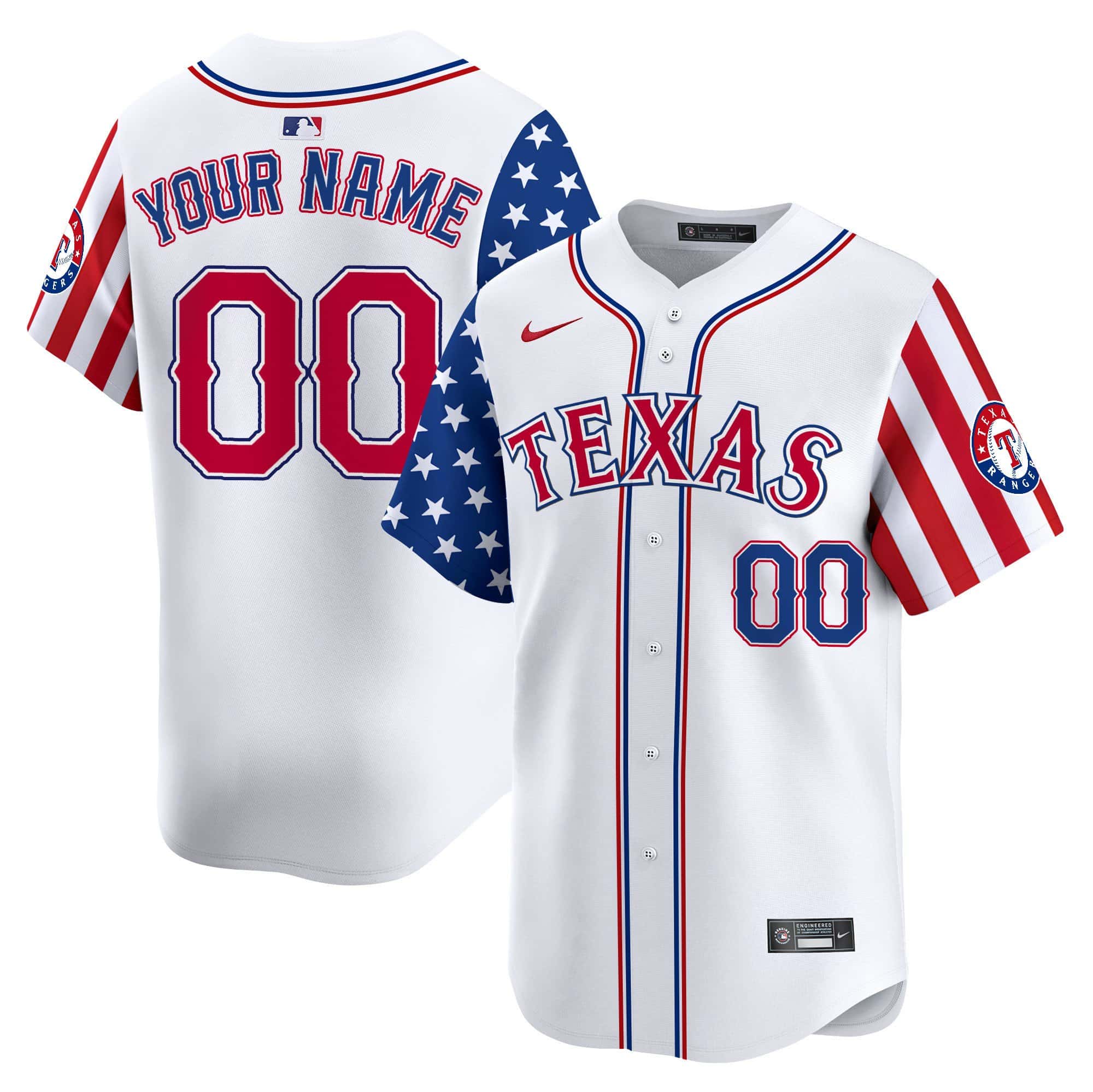 Texas Rangers 2024 Independence Day Vapor Premier Limited Custom Jersey V2 – All Stitched