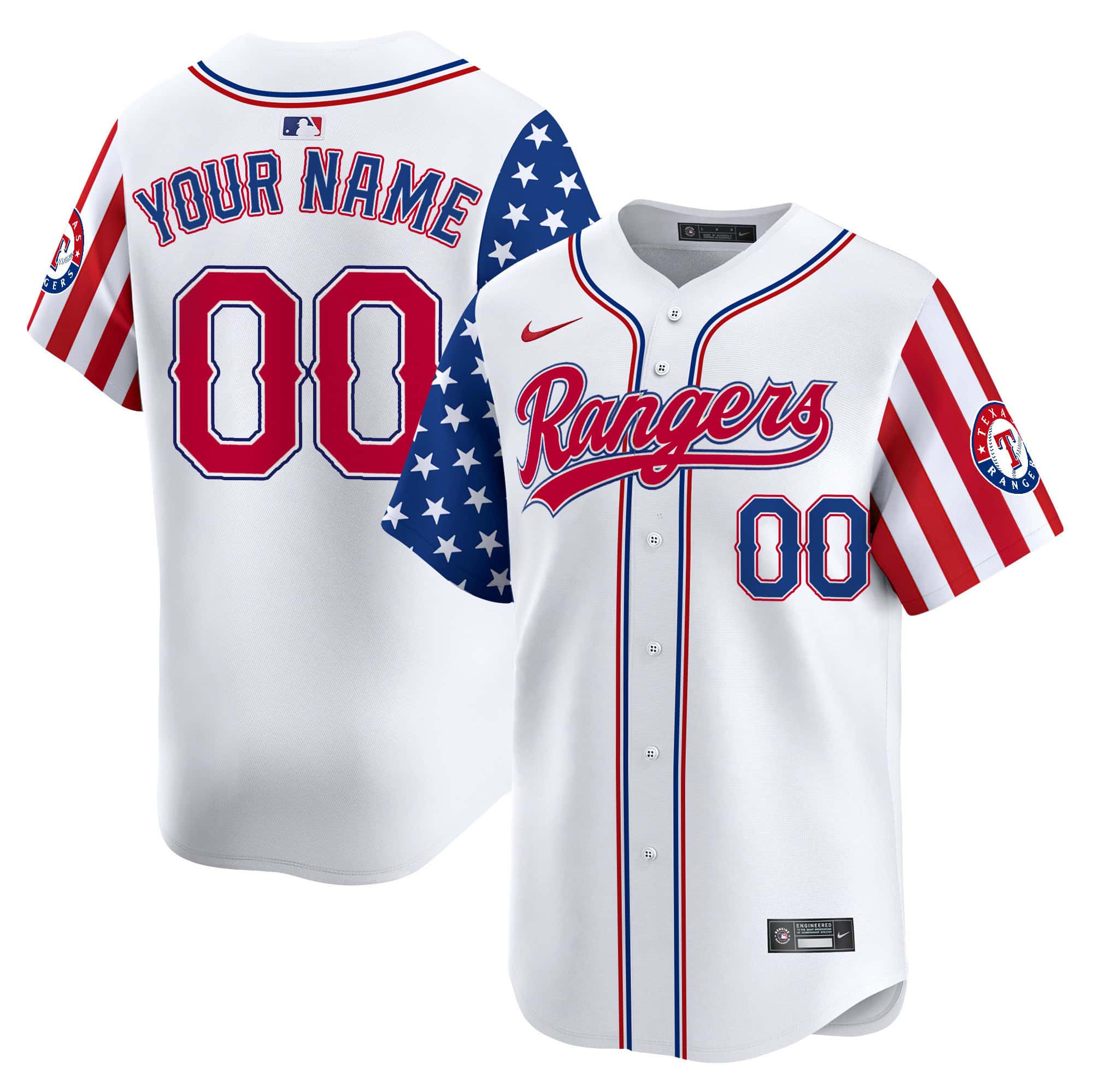 Texas Rangers 2024 Independence Day Vapor Premier Limited Custom Jersey – All Stitched