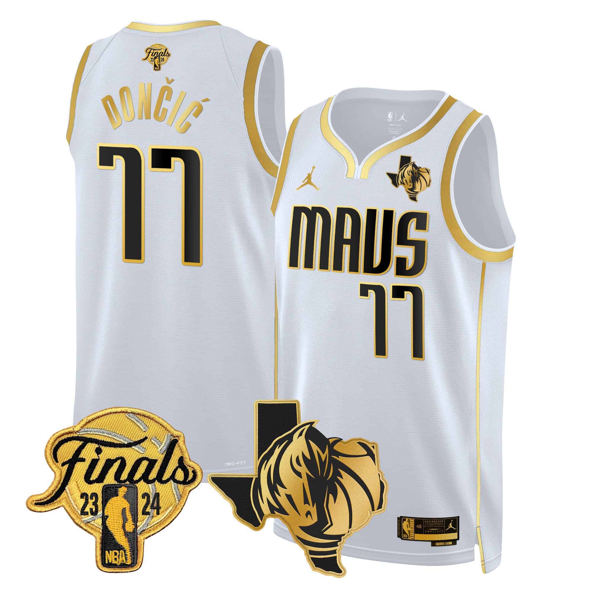 Men’s Dallas Mavericks 2024 Finals & Texas Patch Swingman Jersey – All Stitched