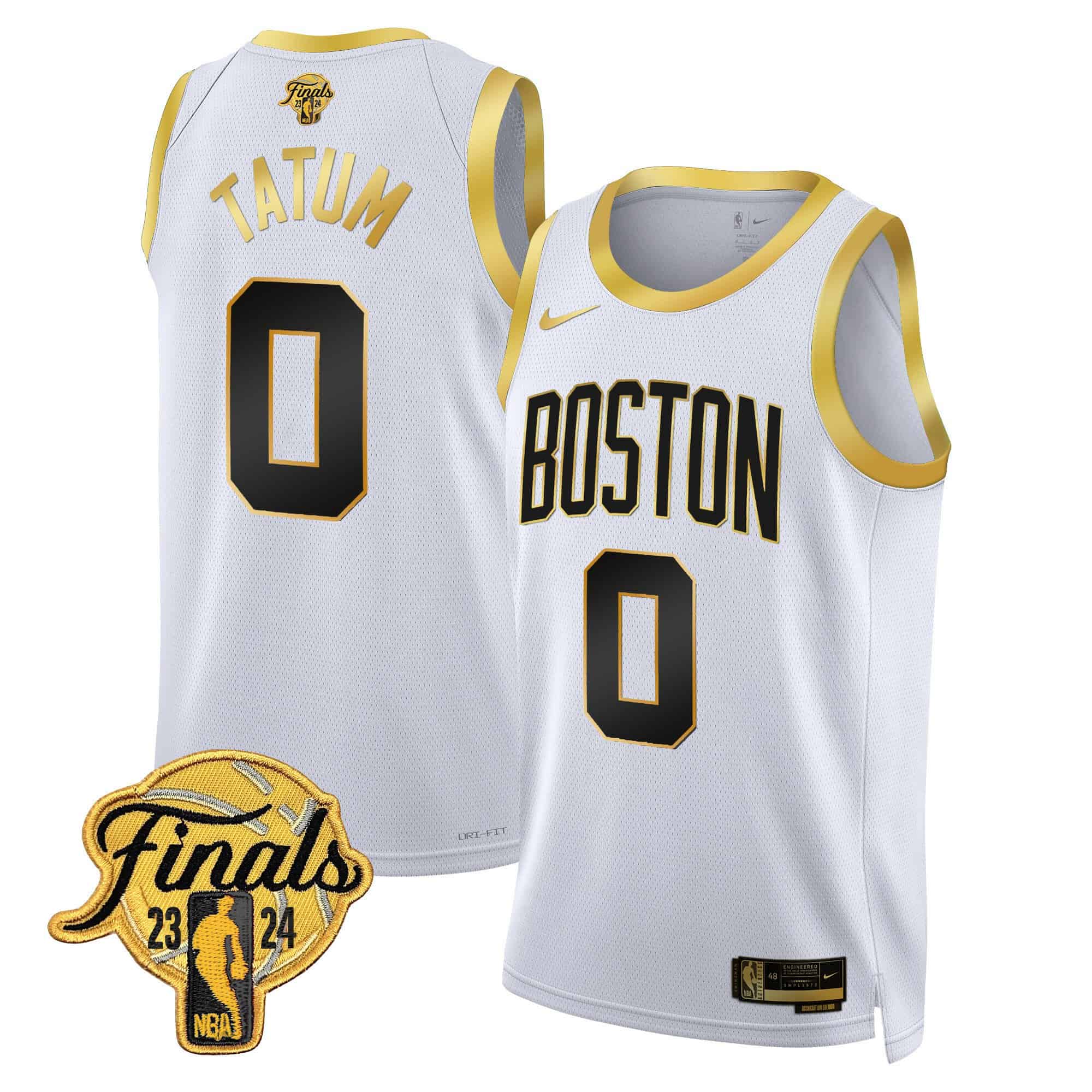 Men’s Boston Celtics 2024 Finals Patch Swingman Jersey V2 – All Stitched