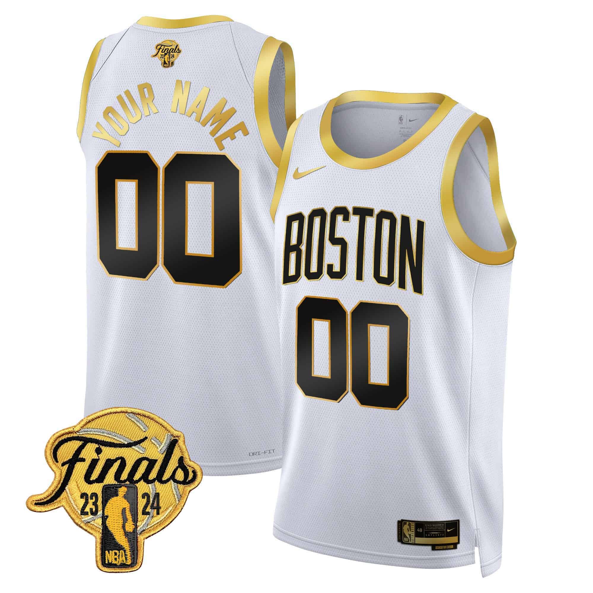 Boston Celtics 2024 Finals Patch Swingman Custom Jersey V2 – All Stitched