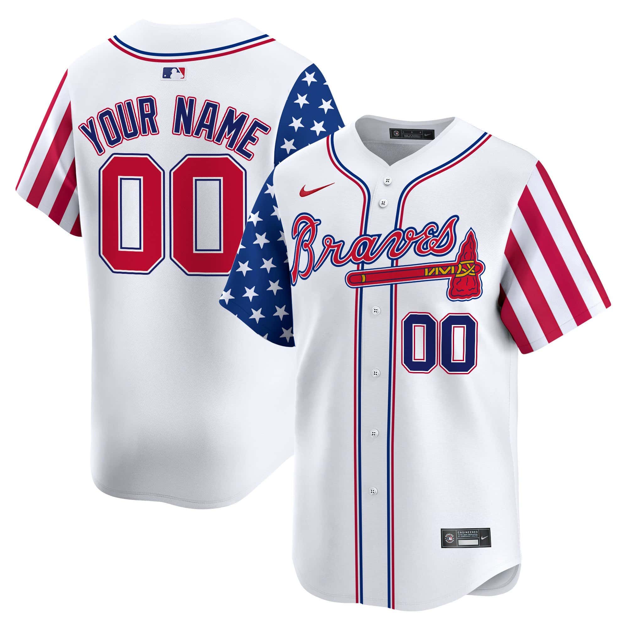 Atlanta Braves White 2024 Independence Day Vapor Premier Limited Custom Jersey – All Stitched