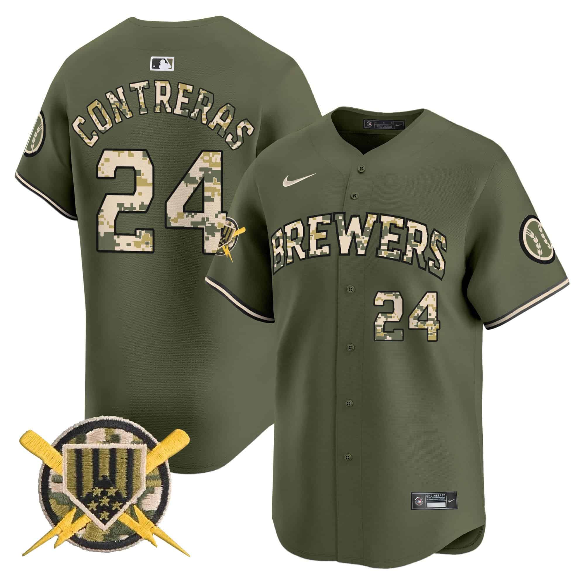 Men’s Milwaukee Brewers Armed Forces Day Vapor Premier Limited Jersey – All Stitched